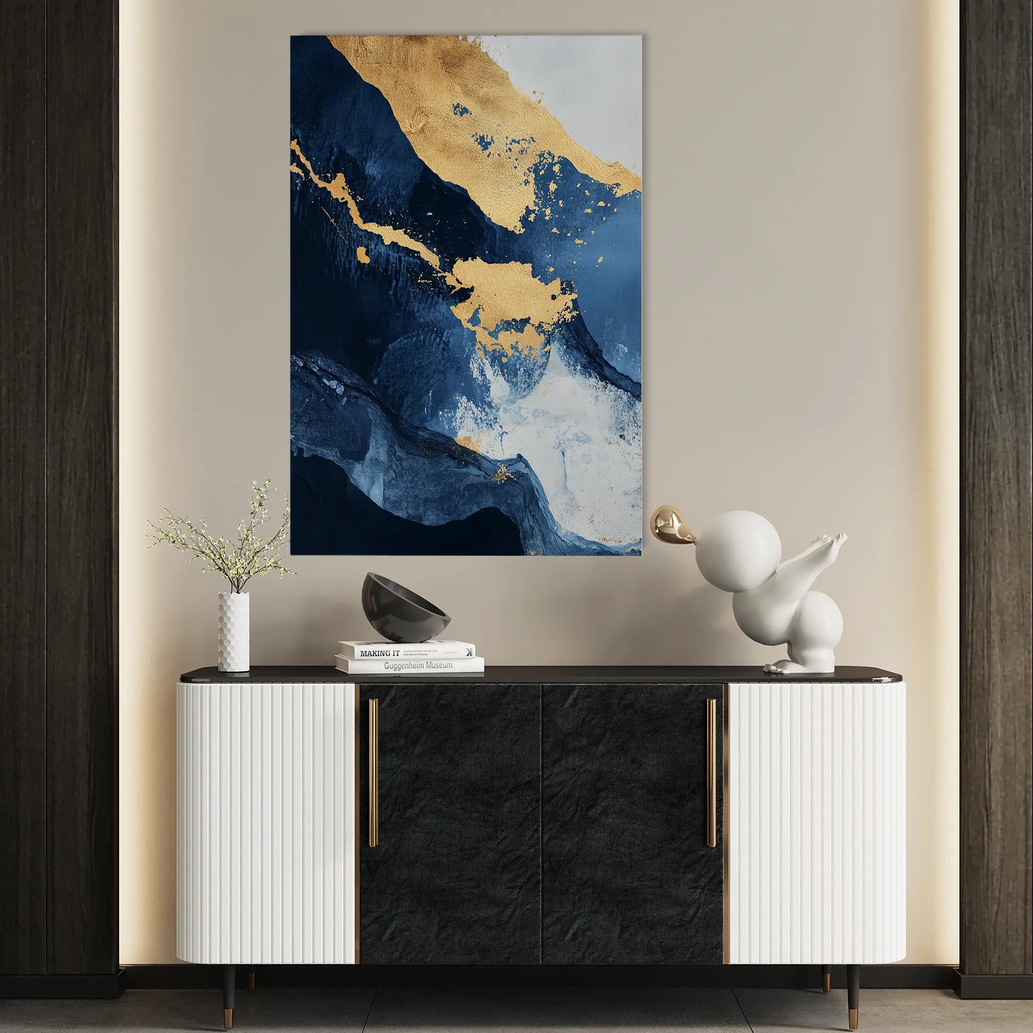 Abstract 397 Canvas Art 18" x 24" / 45 x 60 cm / Black