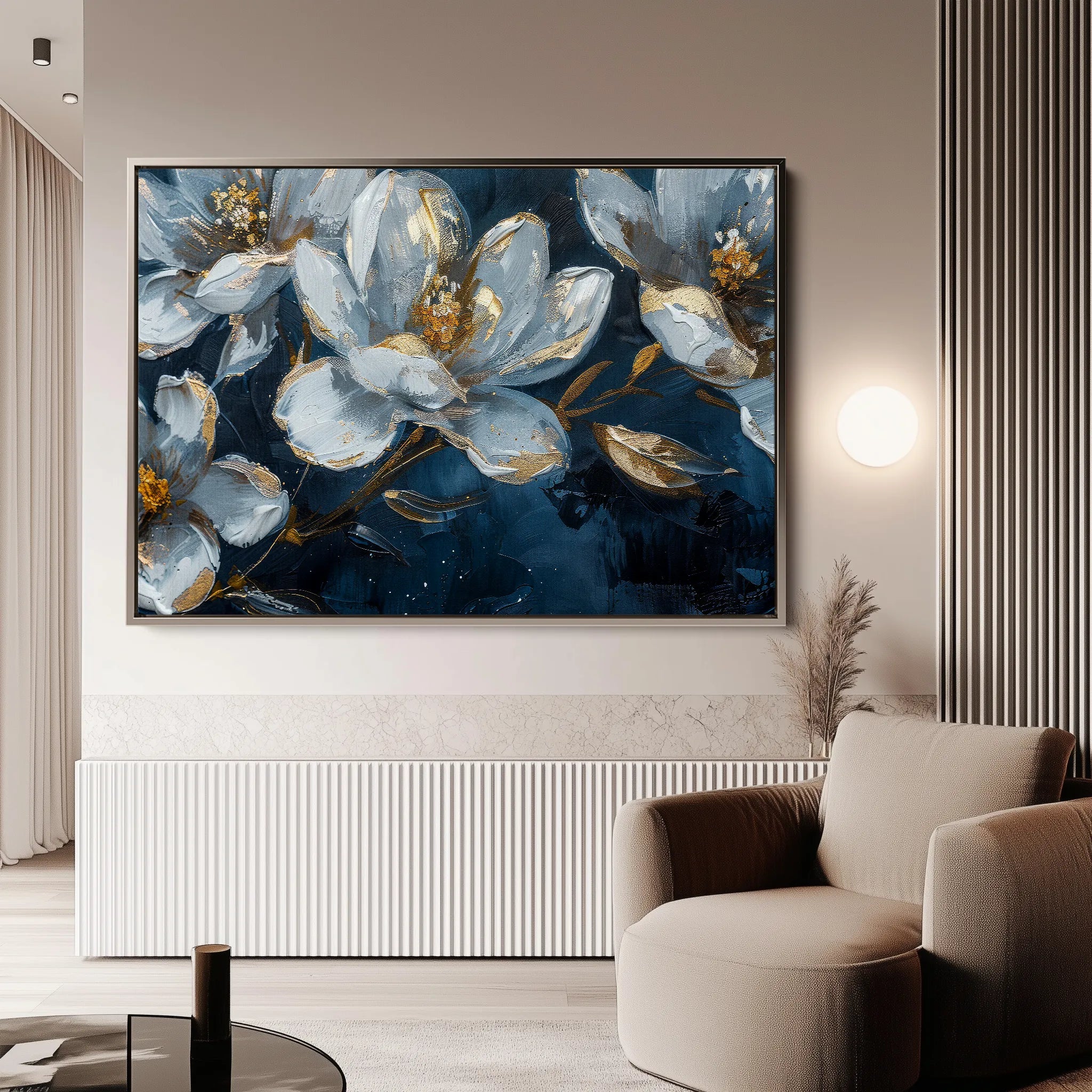 Floral 397 Canvas Art 18" x 24" / 45 x 60 cm / Black