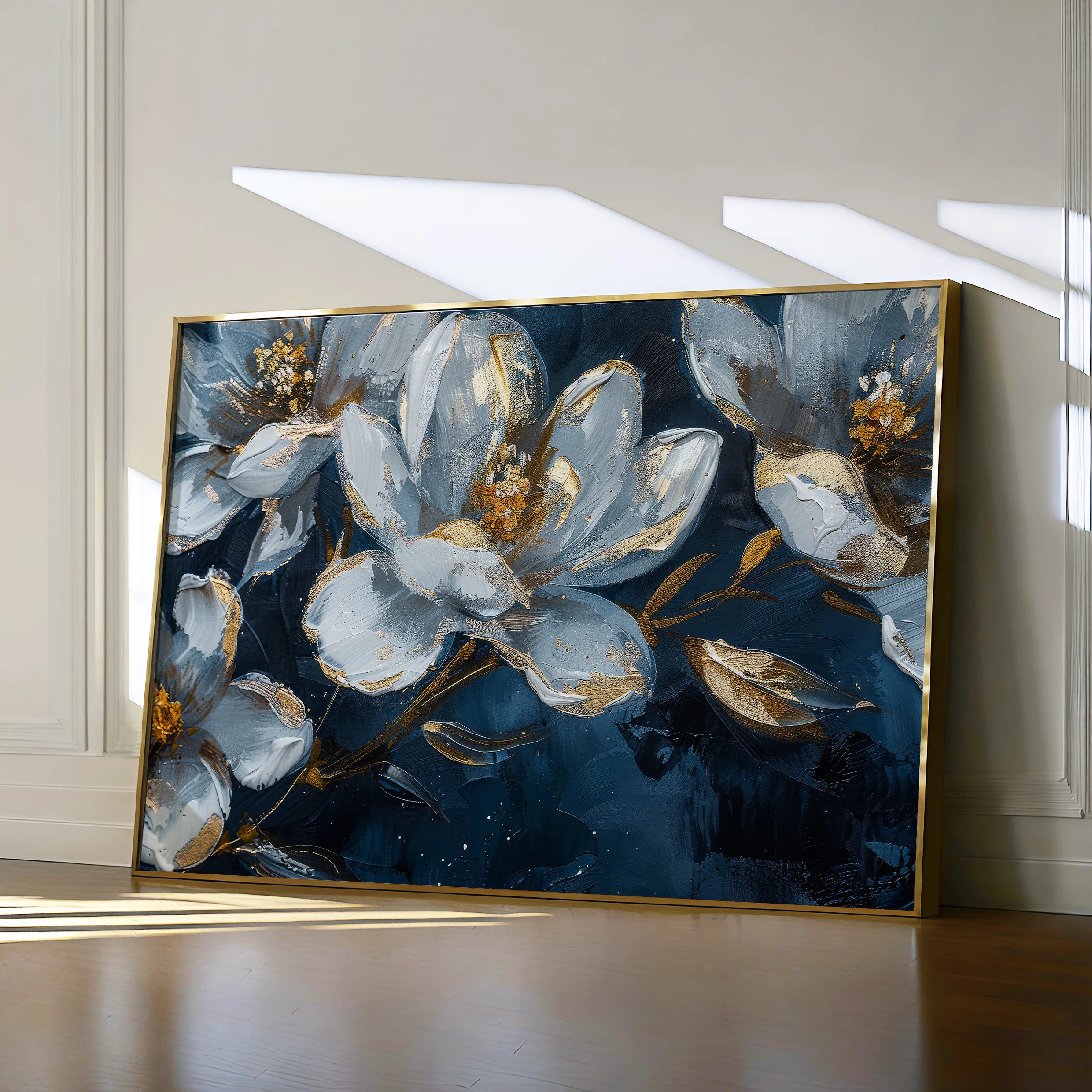 Floral 397 Canvas Art 18" x 24" / 45 x 60 cm / Black