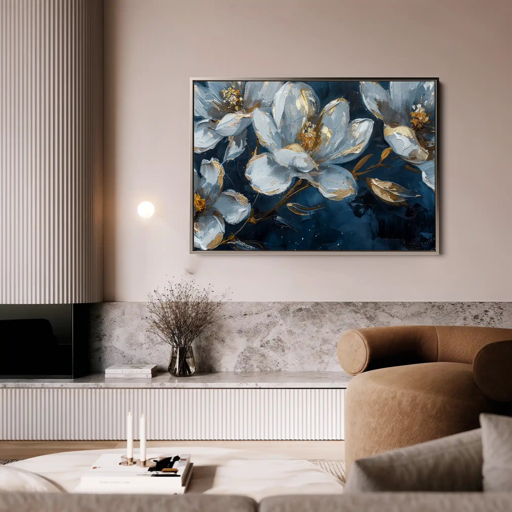 Floral 397 Canvas Art 60 x 40 cm / Black