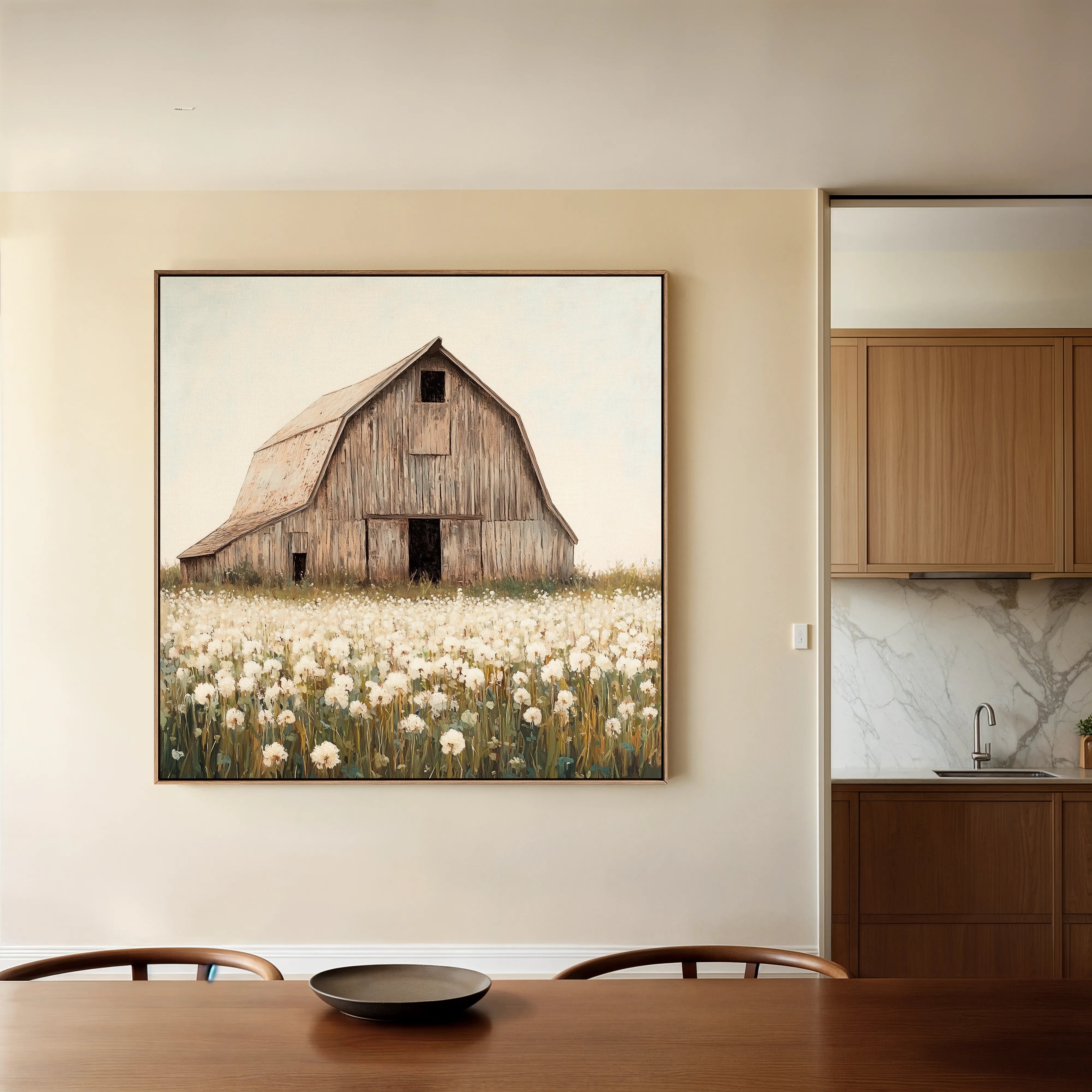 Landscape 397 Canvas Art 16" x 16" / 40 x 40 cm / Black