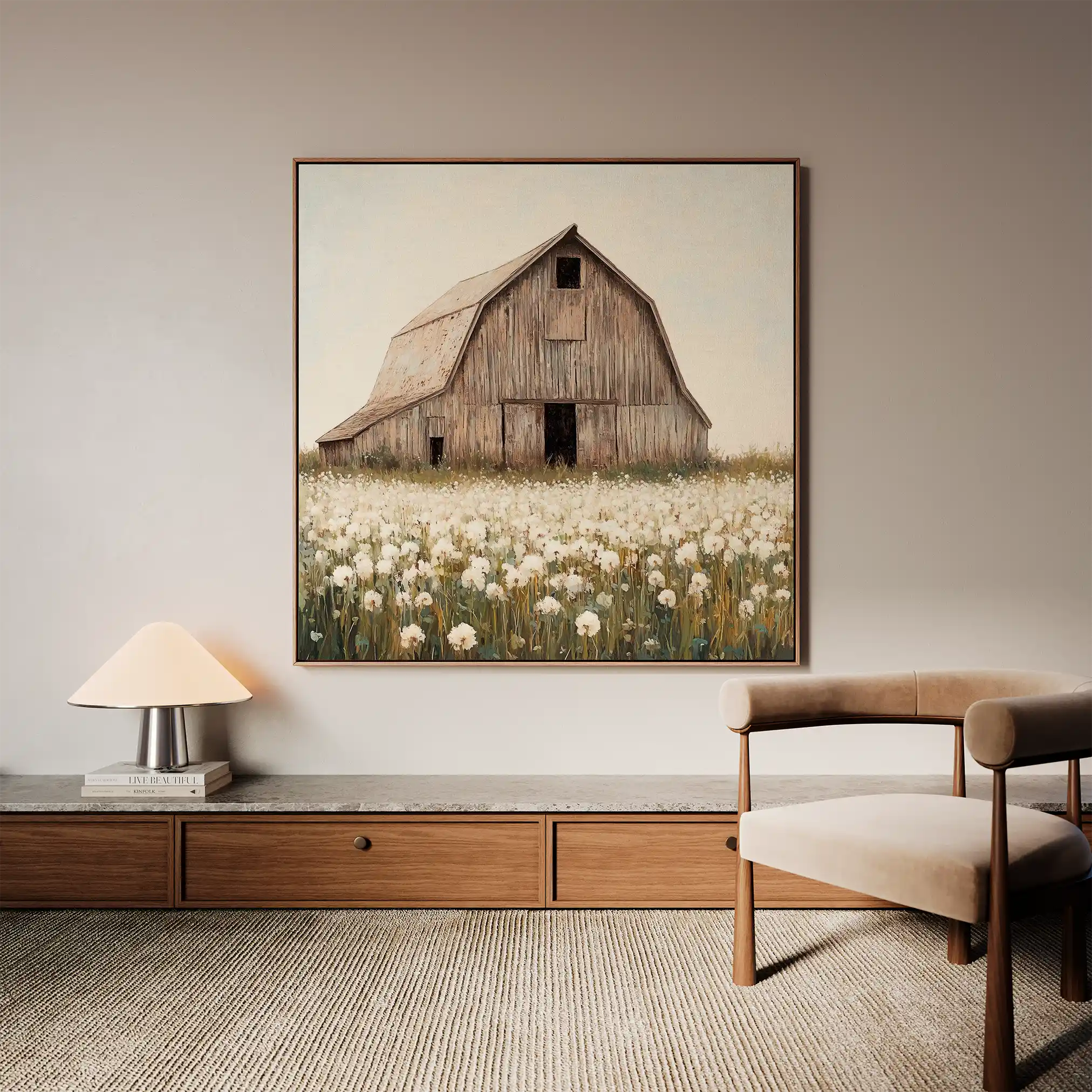 Landscape 397 Canvas Art 60 x 60 cm / Black