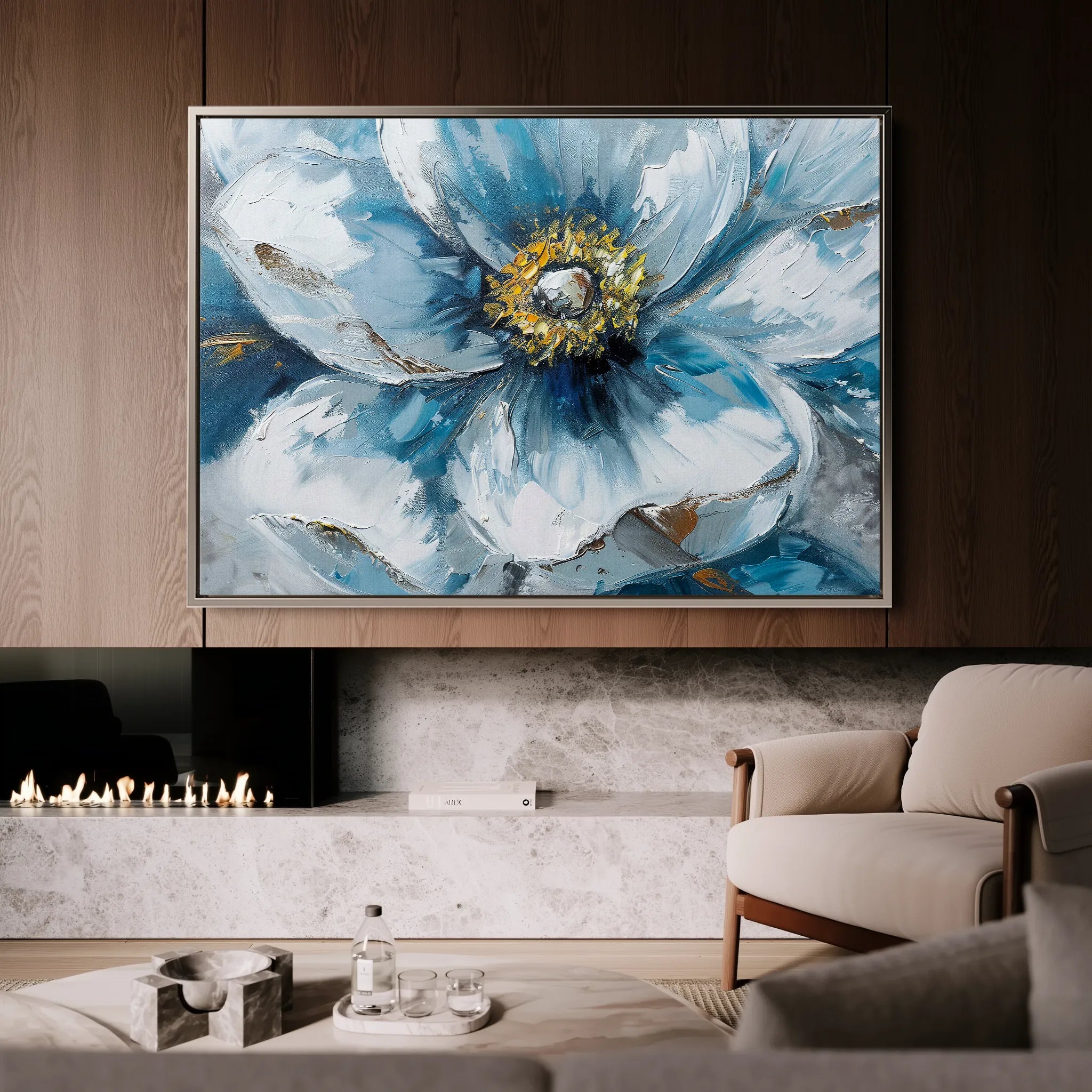 Floral 398 Canvas Art 18" x 24" / 45 x 60 cm / Black