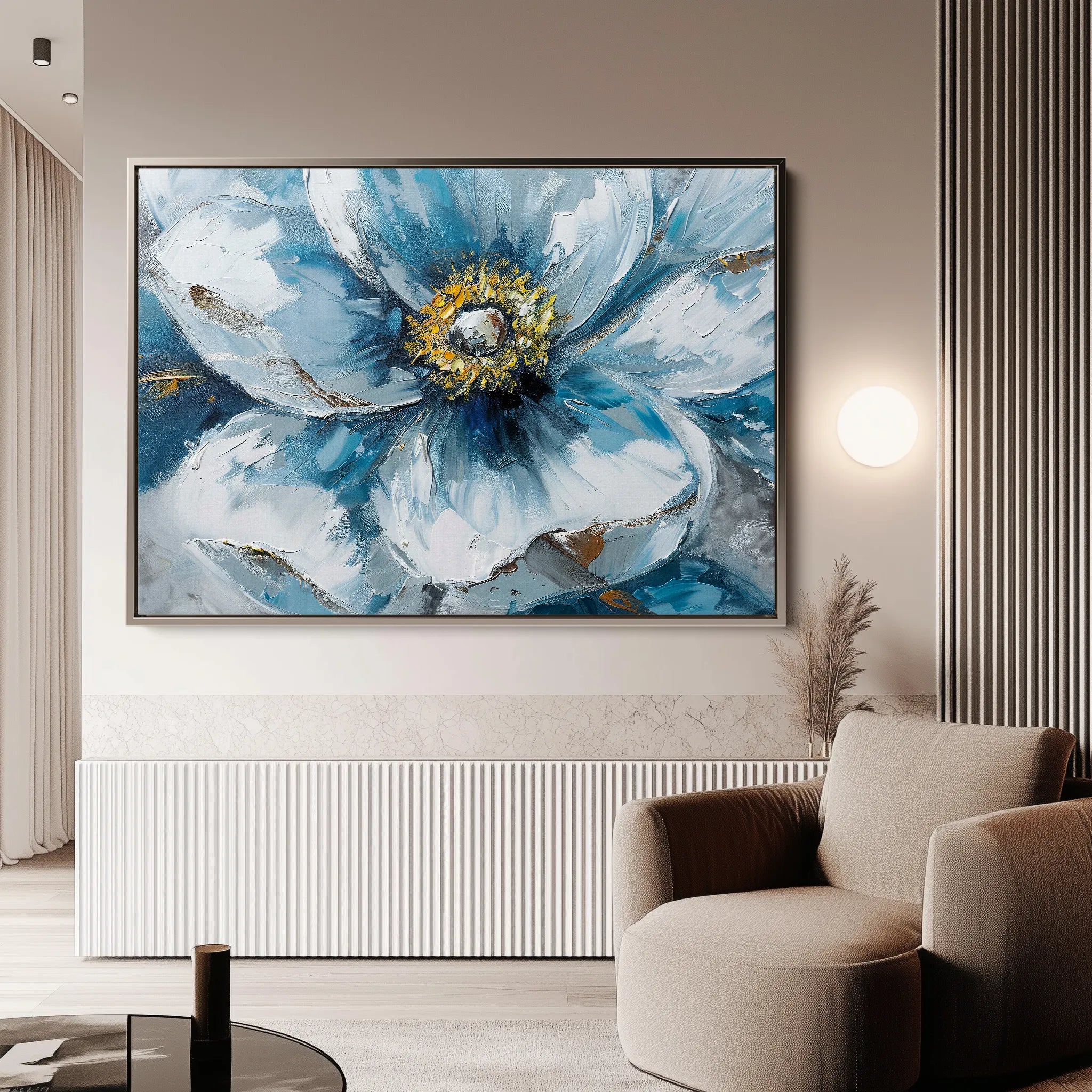 Floral 398 Canvas Art 18" x 24" / 45 x 60 cm / Black