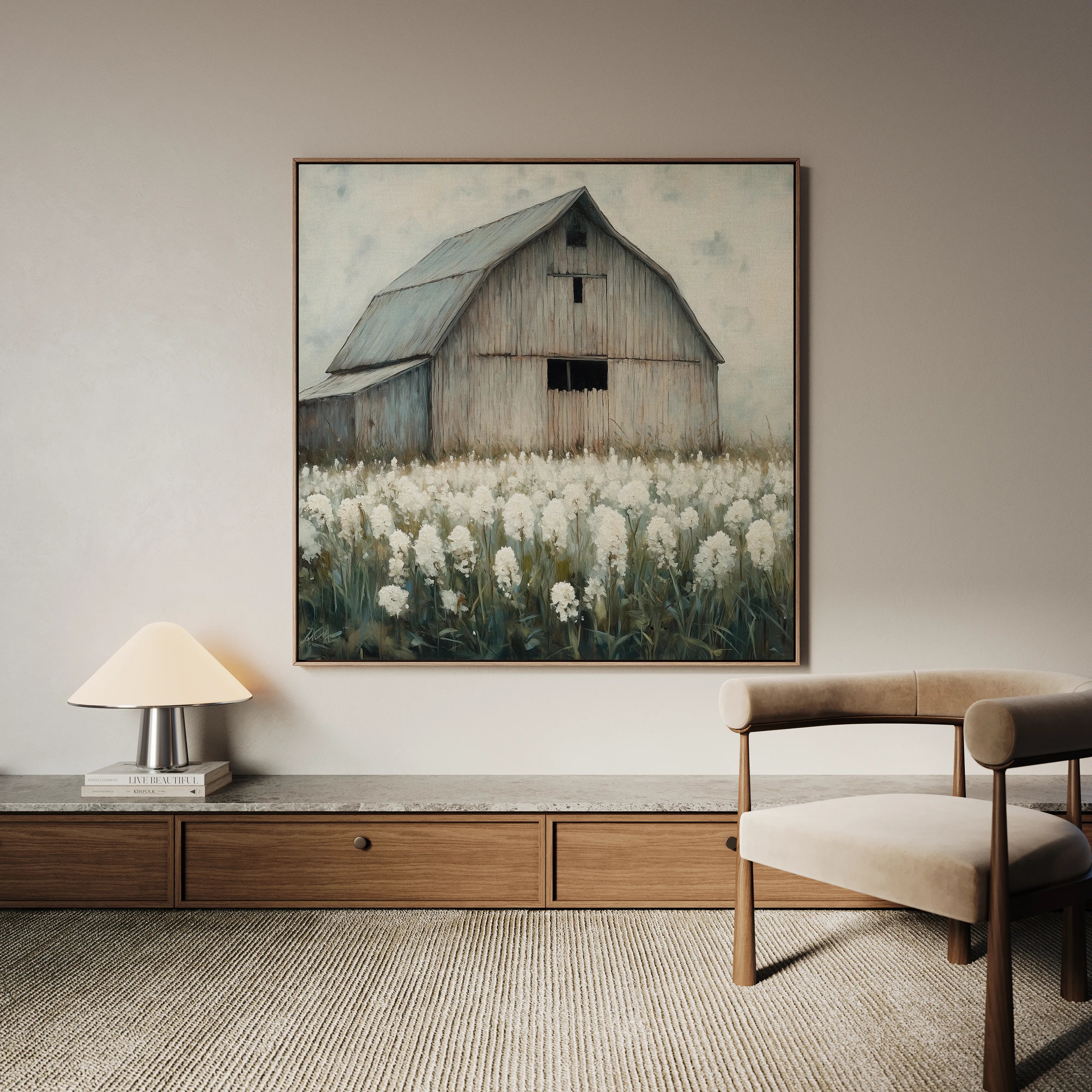 Landscape 398 Canvas Art 16" x 16" / 40 x 40 cm / Black