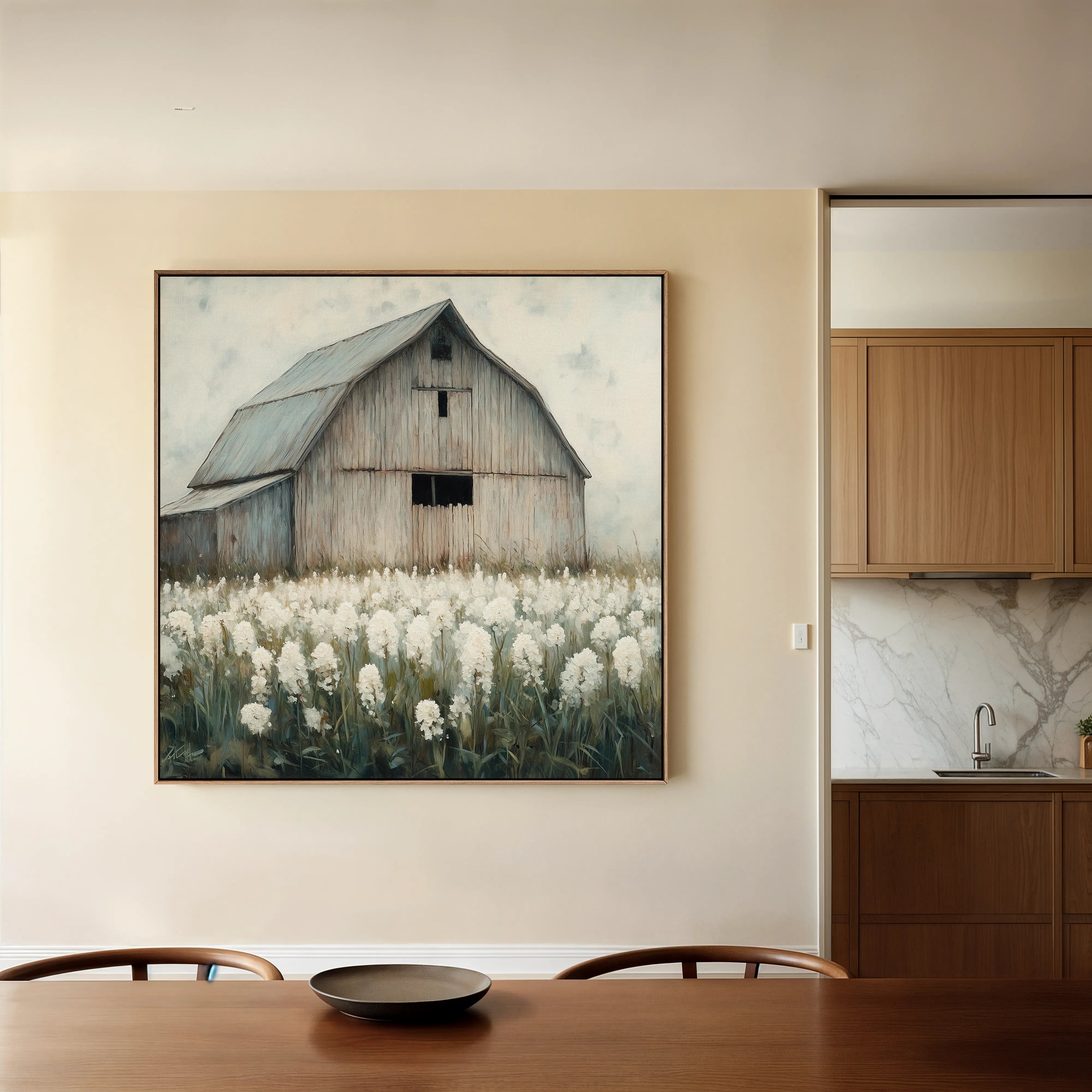Landscape 398 Canvas Art 16" x 16" / 40 x 40 cm / Black