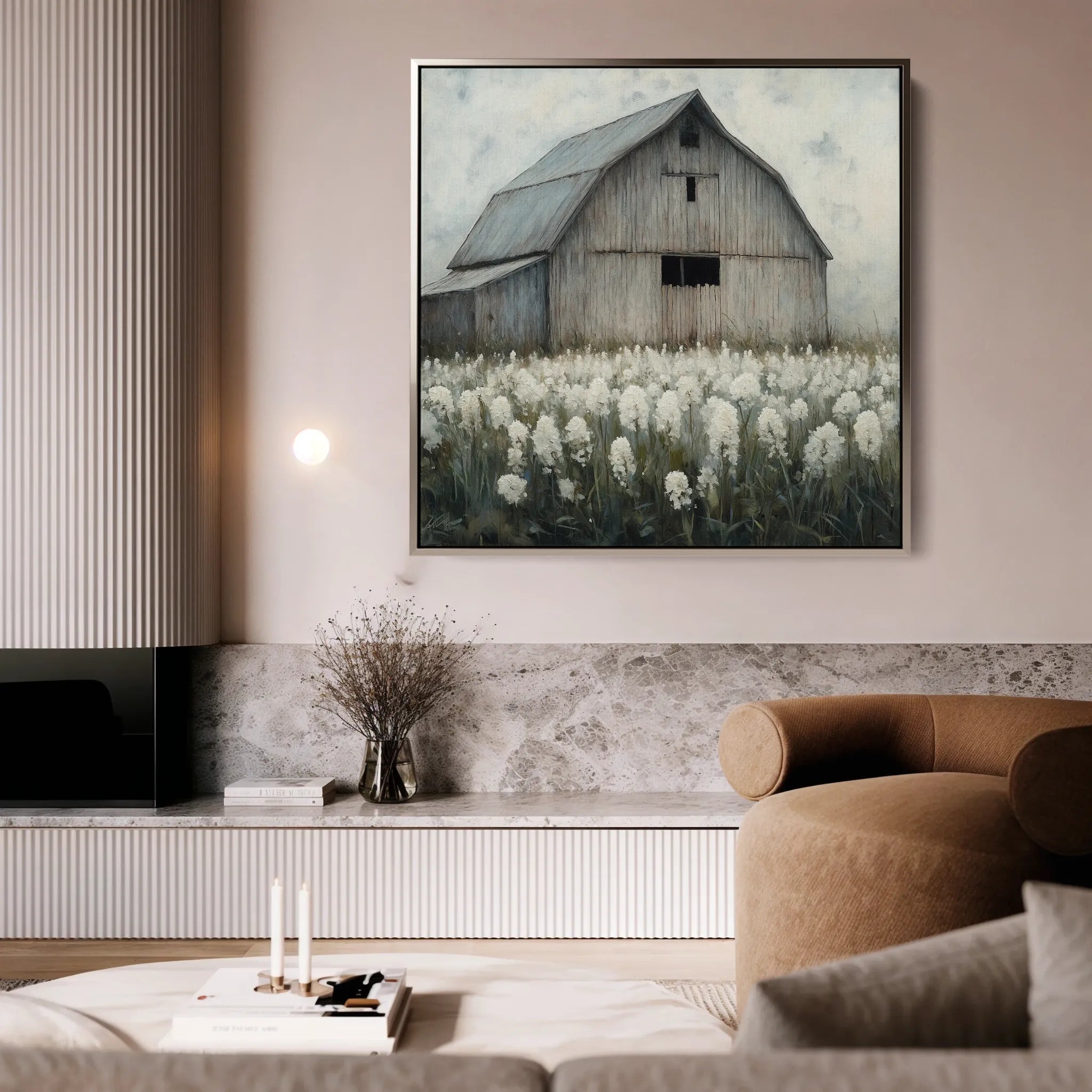 Landscape 398 Canvas Art 16" x 16" / 40 x 40 cm / Black