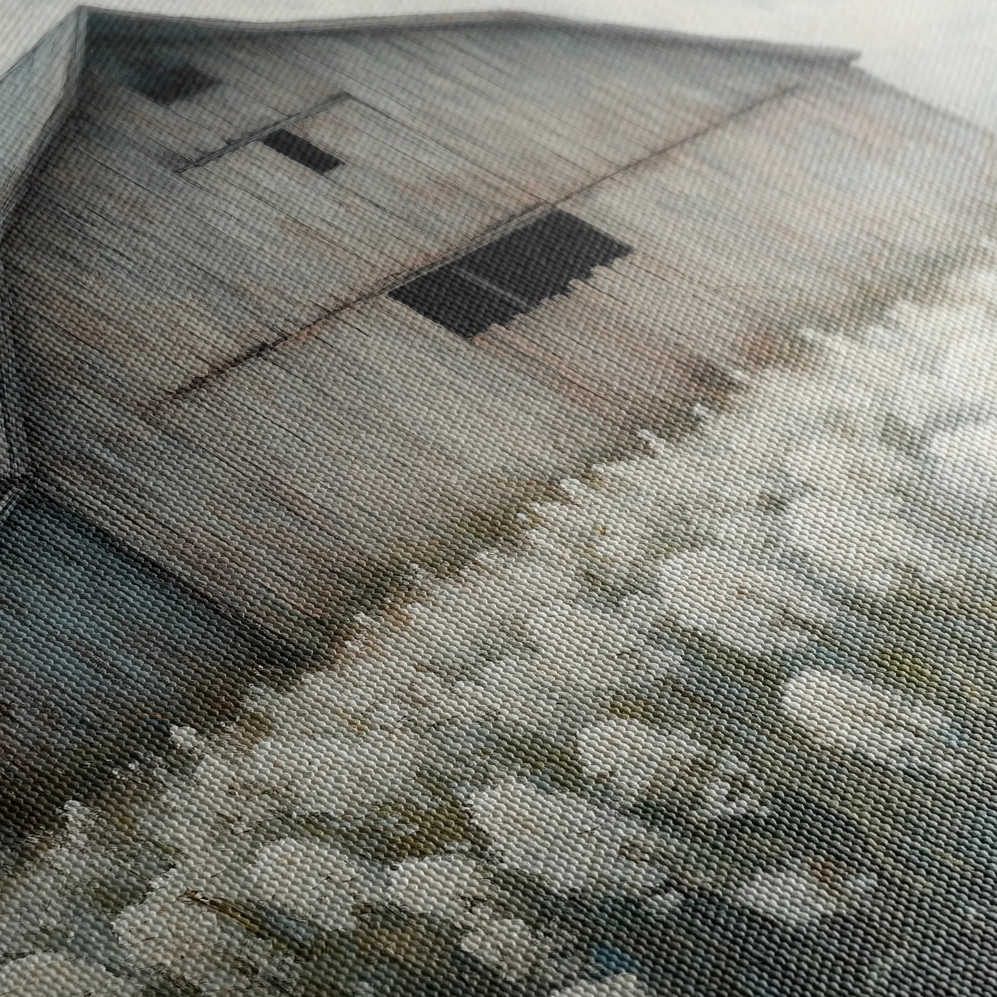 Landscape 398 Canvas Art 16" x 16" / 40 x 40 cm / Black