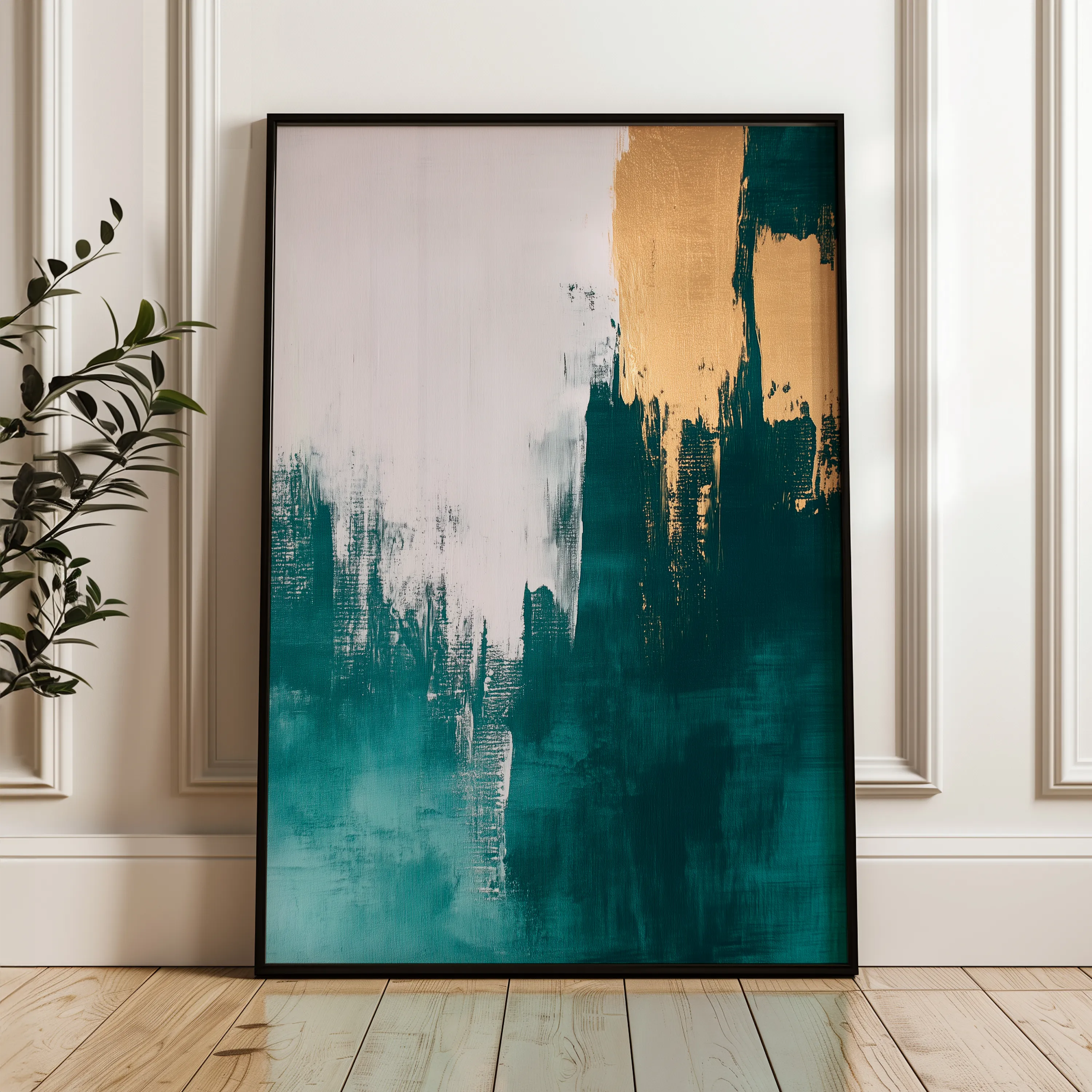 Abstract 399 Canvas Art 18" x 24" / 45 x 60 cm / Black
