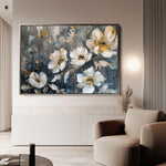 Floral 399 Canvas Art 18" x 24" / 45 x 60 cm / Black