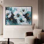 Floral 400 Canvas Art 18" x 24" / 45 x 60 cm / Black