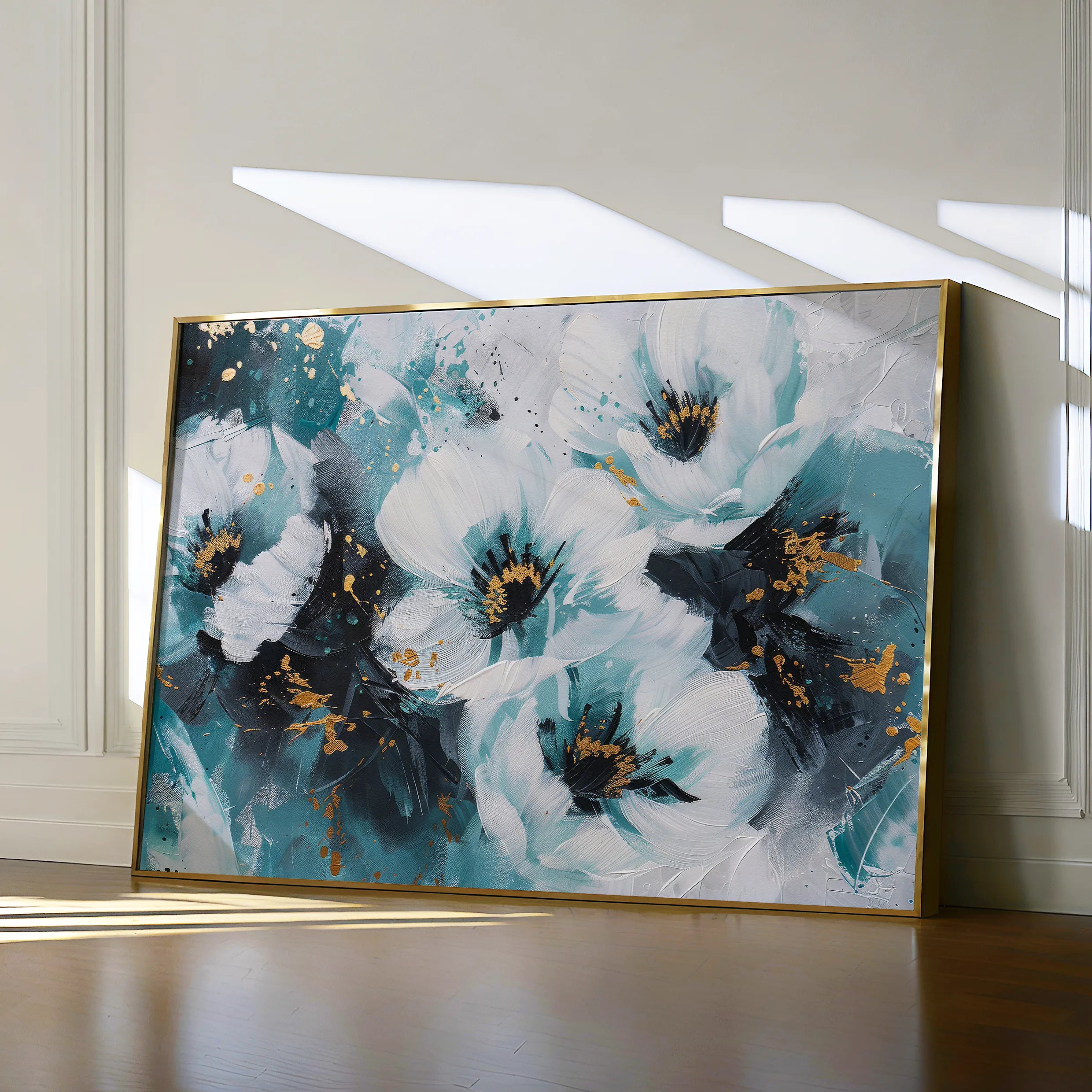 Floral 400 Canvas Art 18" x 24" / 45 x 60 cm / Black