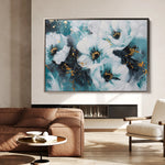 Floral 400 Canvas Art 18" x 24" / 45 x 60 cm / Black
