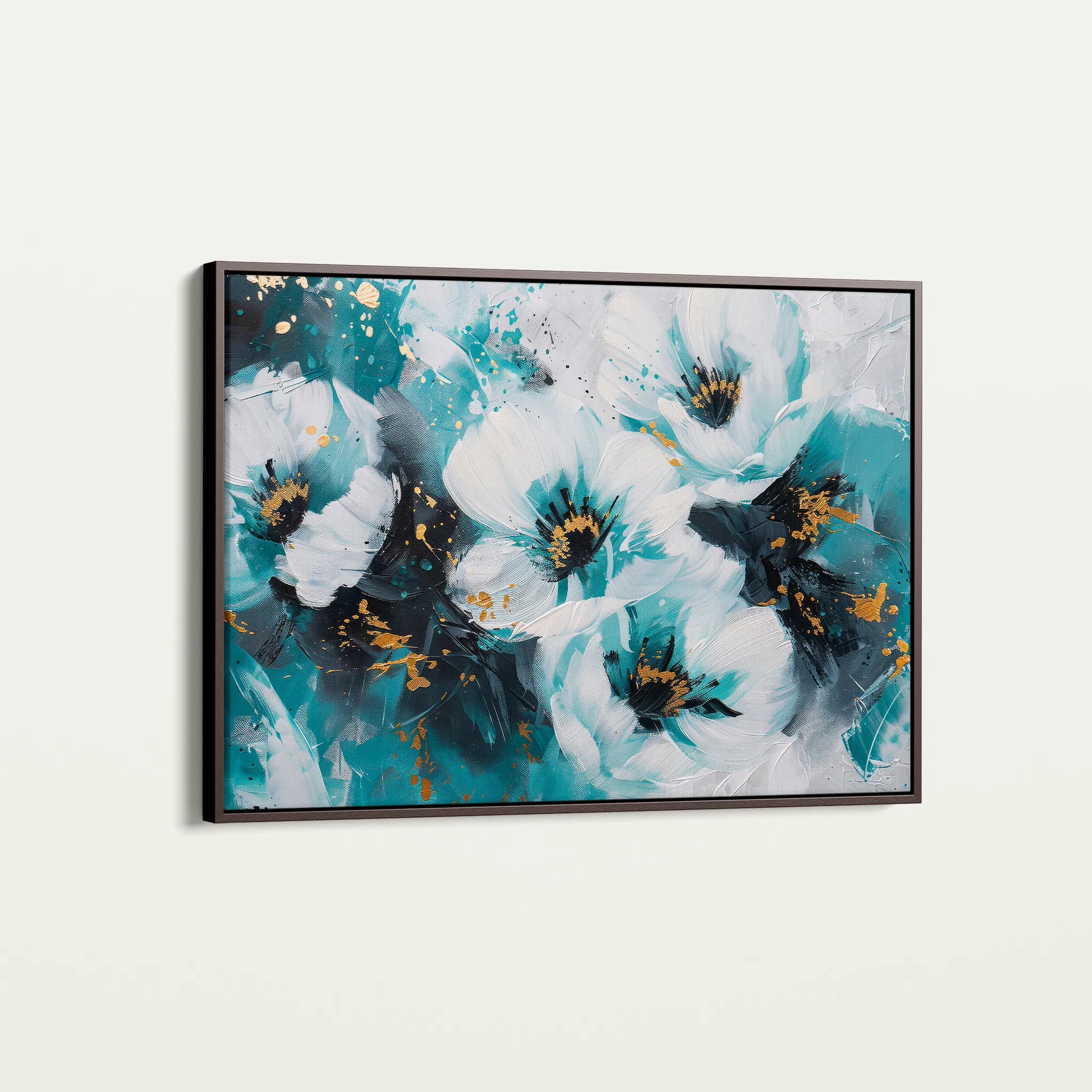 Floral 400 Canvas Art 18" x 24" / 45 x 60 cm / Black