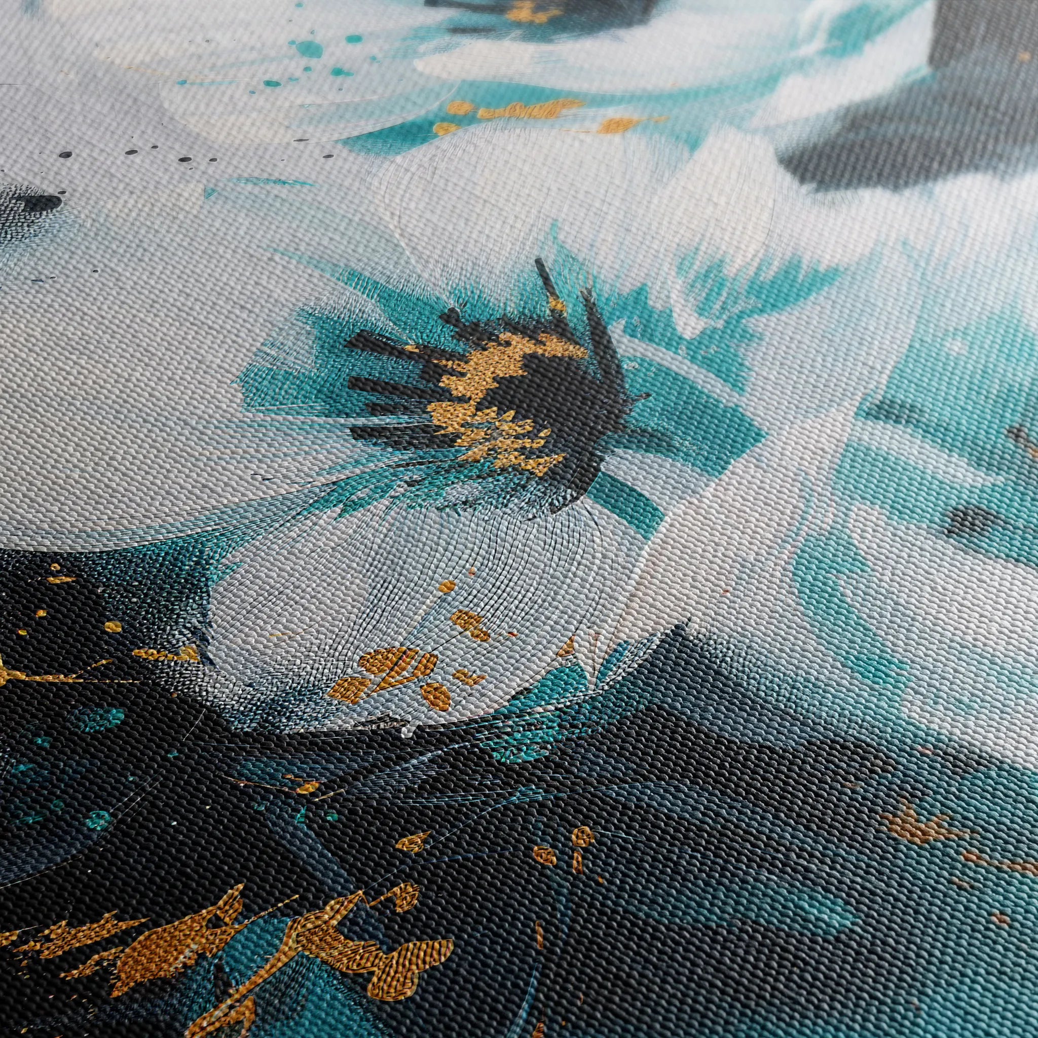 Floral 400 Canvas Art 18" x 24" / 45 x 60 cm / Black