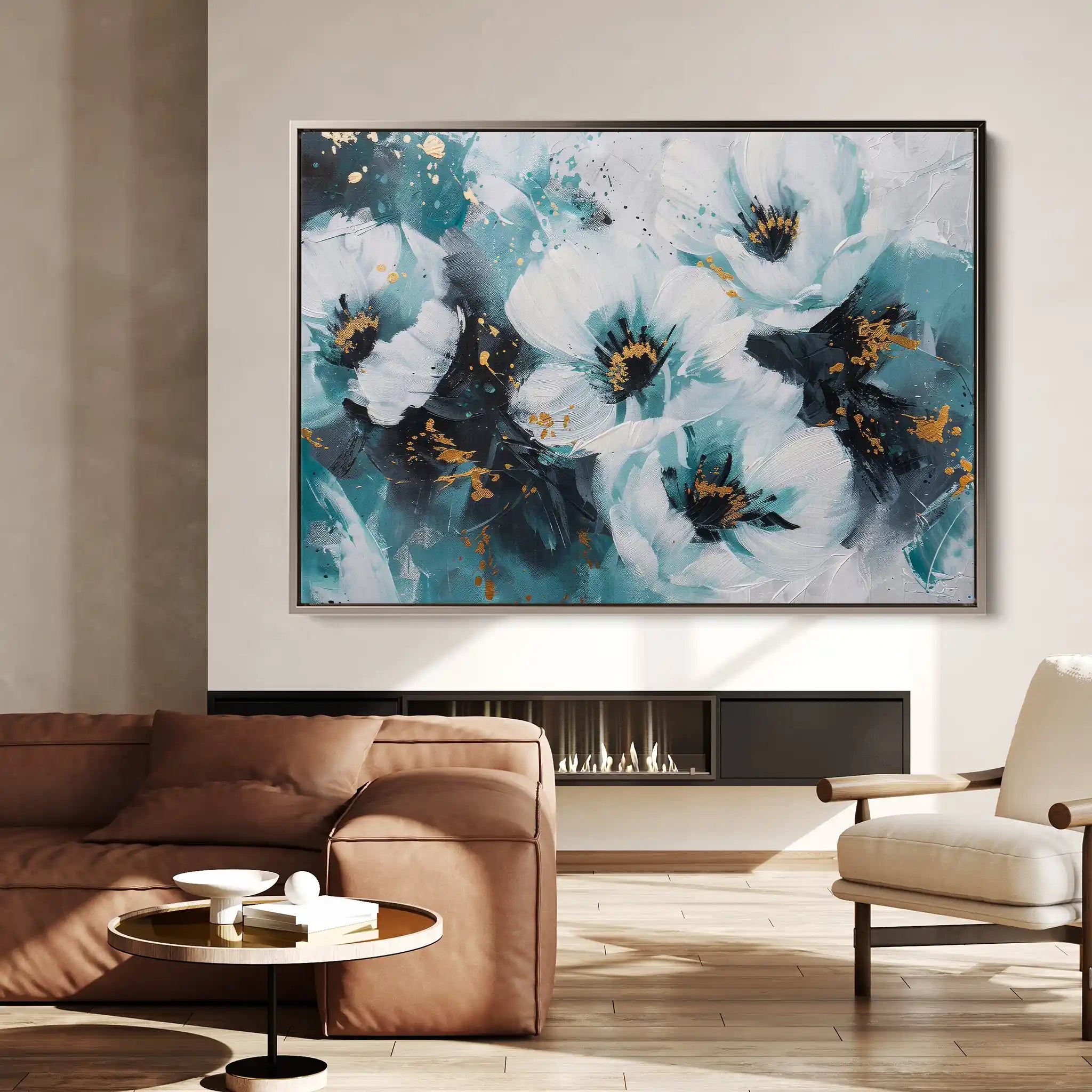 Floral 400 Canvas Art 60 x 40 cm / Black