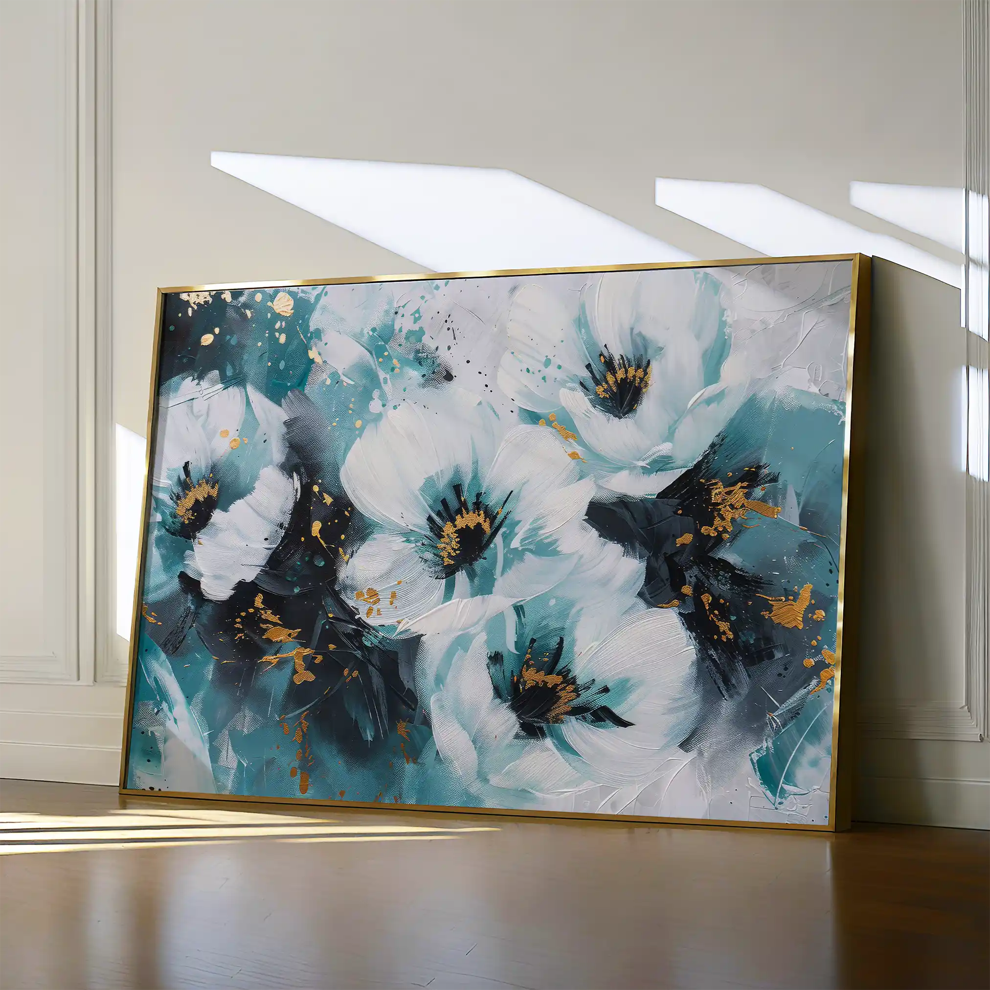 Floral 400 Canvas Art 60 x 40 cm / Black