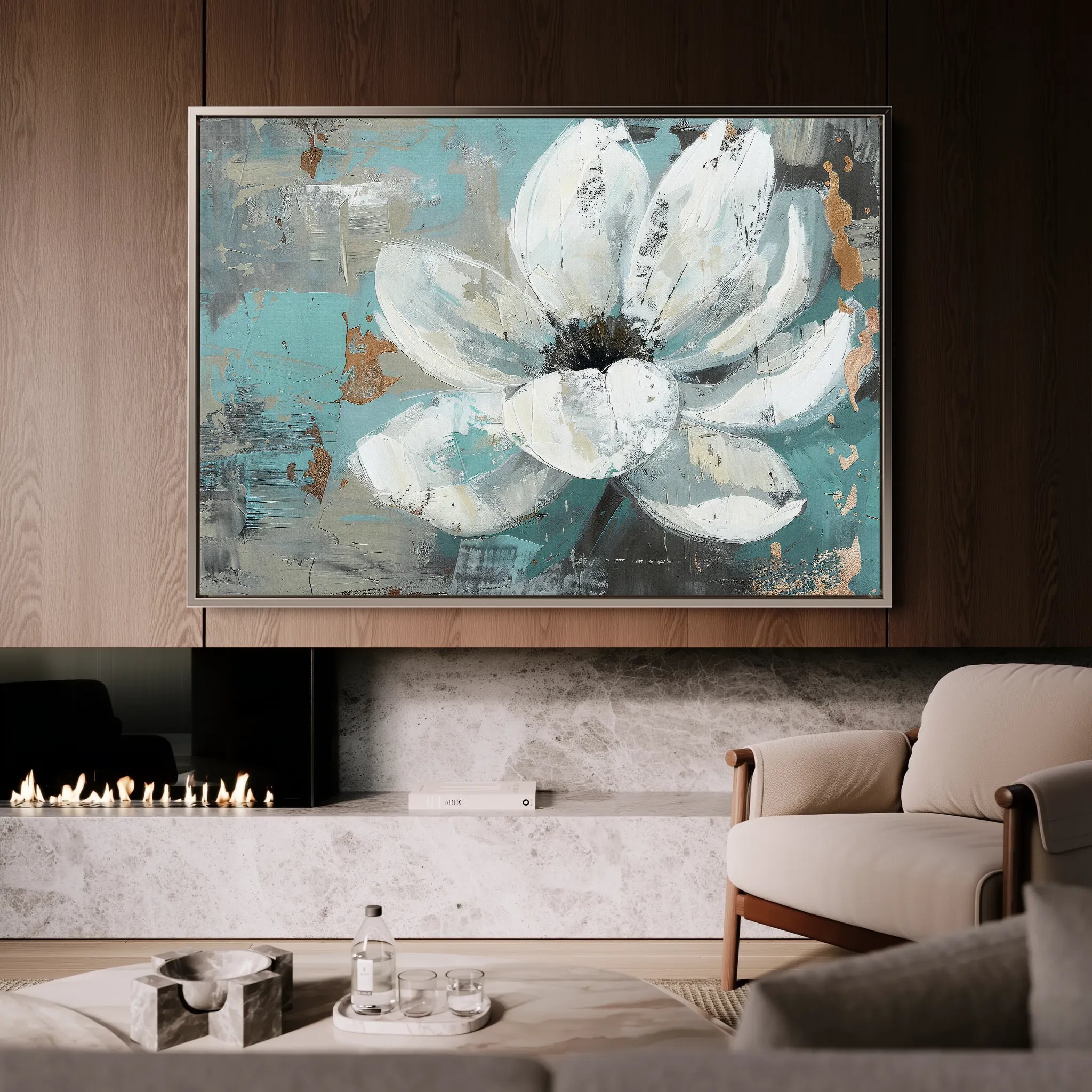 Floral 401 Canvas Art 18" x 24" / 45 x 60 cm / Black