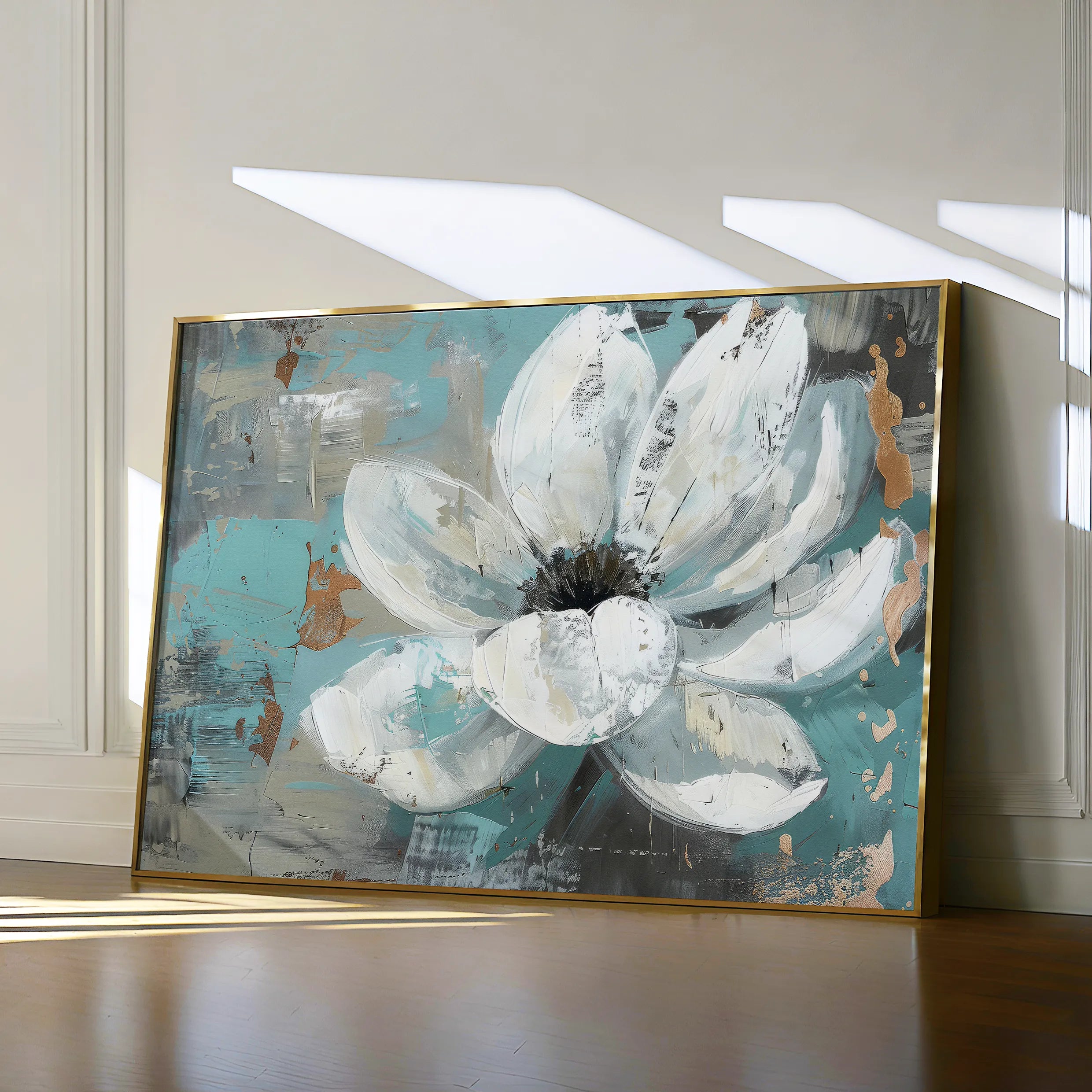 Floral 401 Canvas Art 18" x 24" / 45 x 60 cm / Black