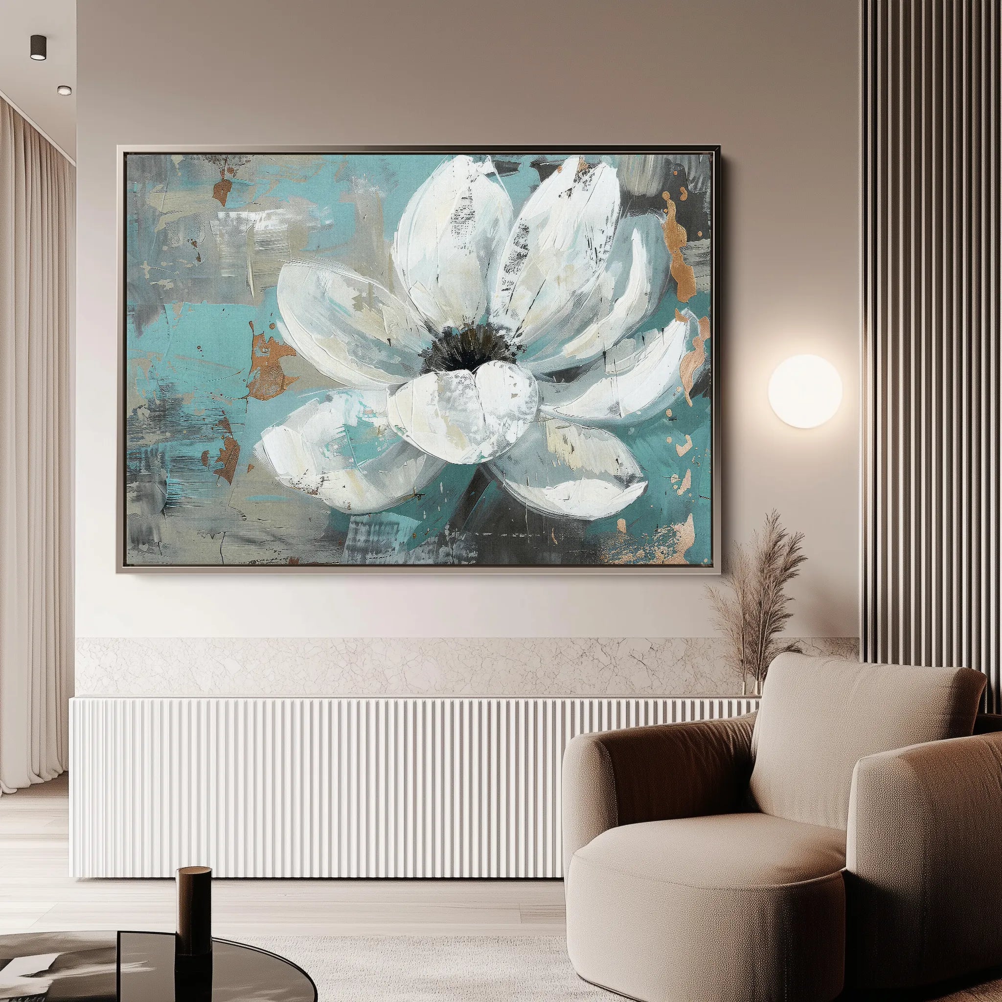Floral 401 Canvas Art 18" x 24" / 45 x 60 cm / Black