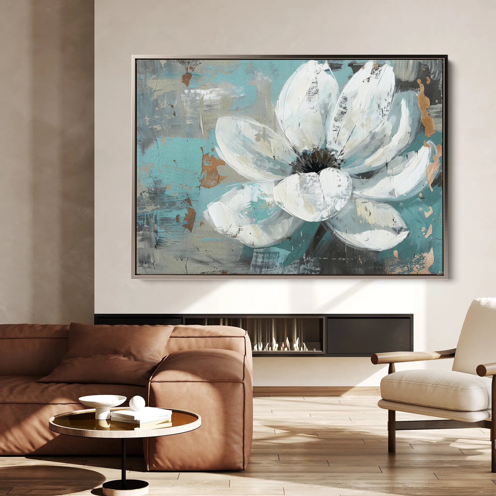 Floral 401 Canvas Art 18" x 24" / 45 x 60 cm / Black