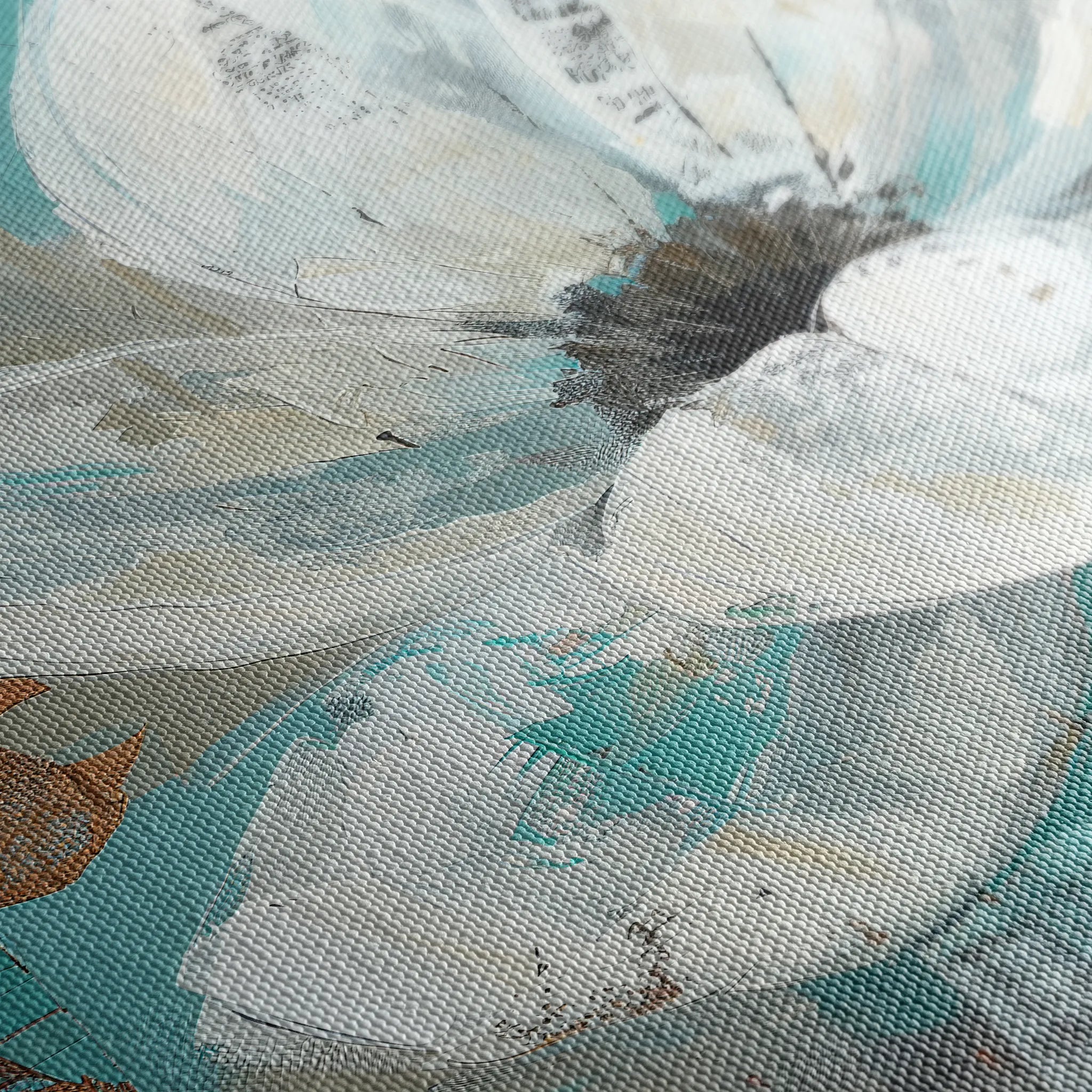 Floral 401 Canvas Art 18" x 24" / 45 x 60 cm / Black