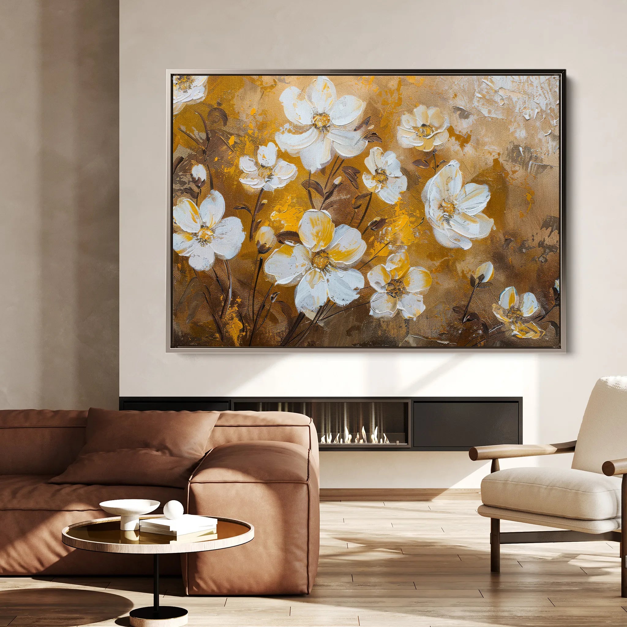 Floral 402 Canvas Art 18" x 24" / 45 x 60 cm / Black
