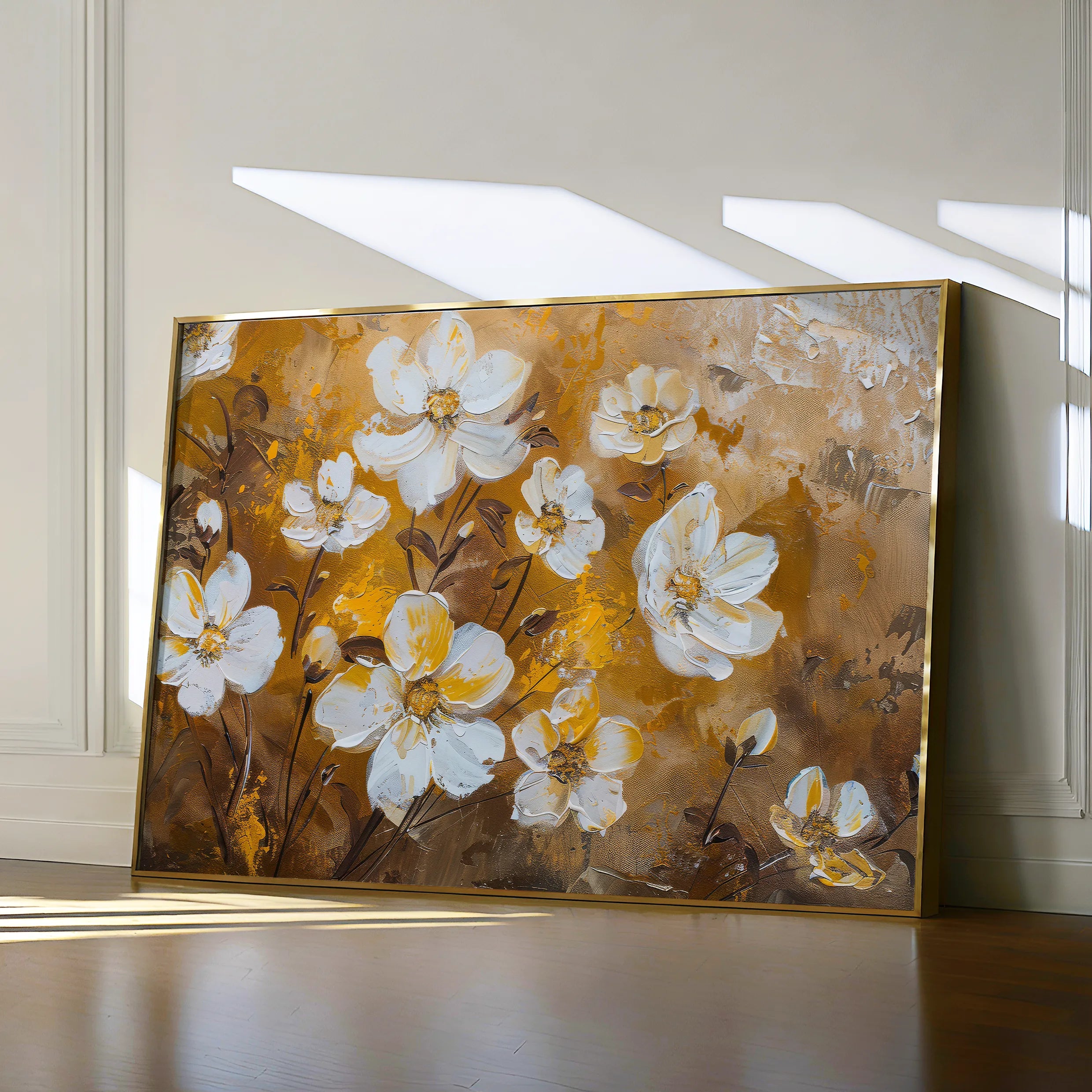 Floral 402 Canvas Art 18" x 24" / 45 x 60 cm / Black