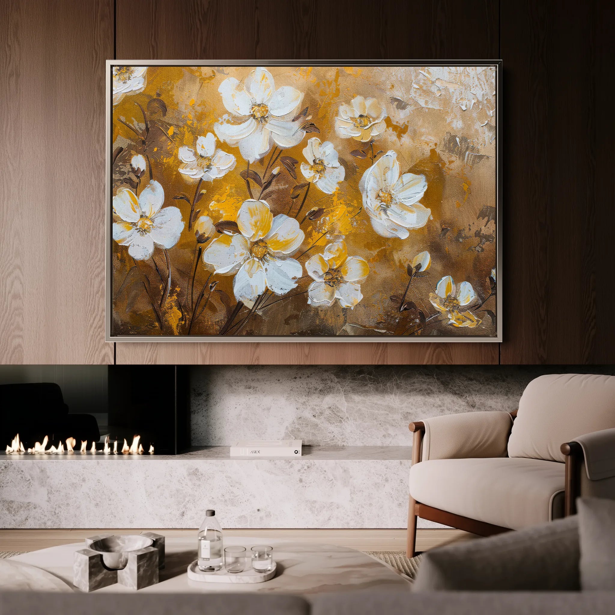 Floral 402 Canvas Art 18" x 24" / 45 x 60 cm / Black