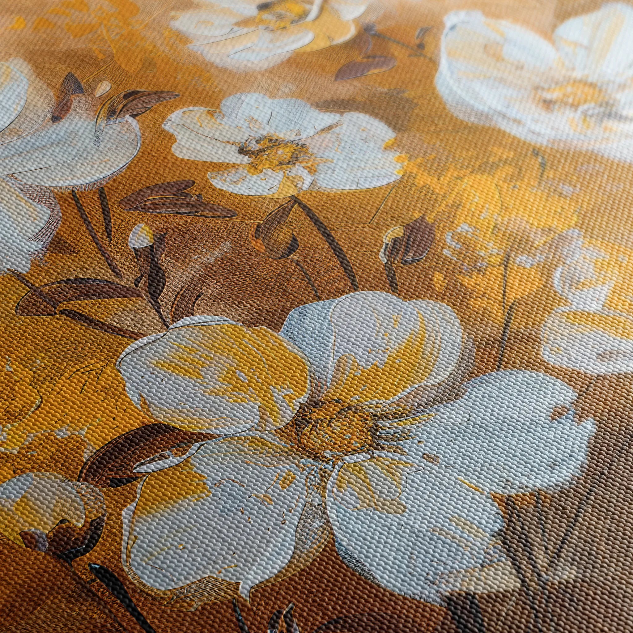 Floral 402 Canvas Art 18" x 24" / 45 x 60 cm / Black