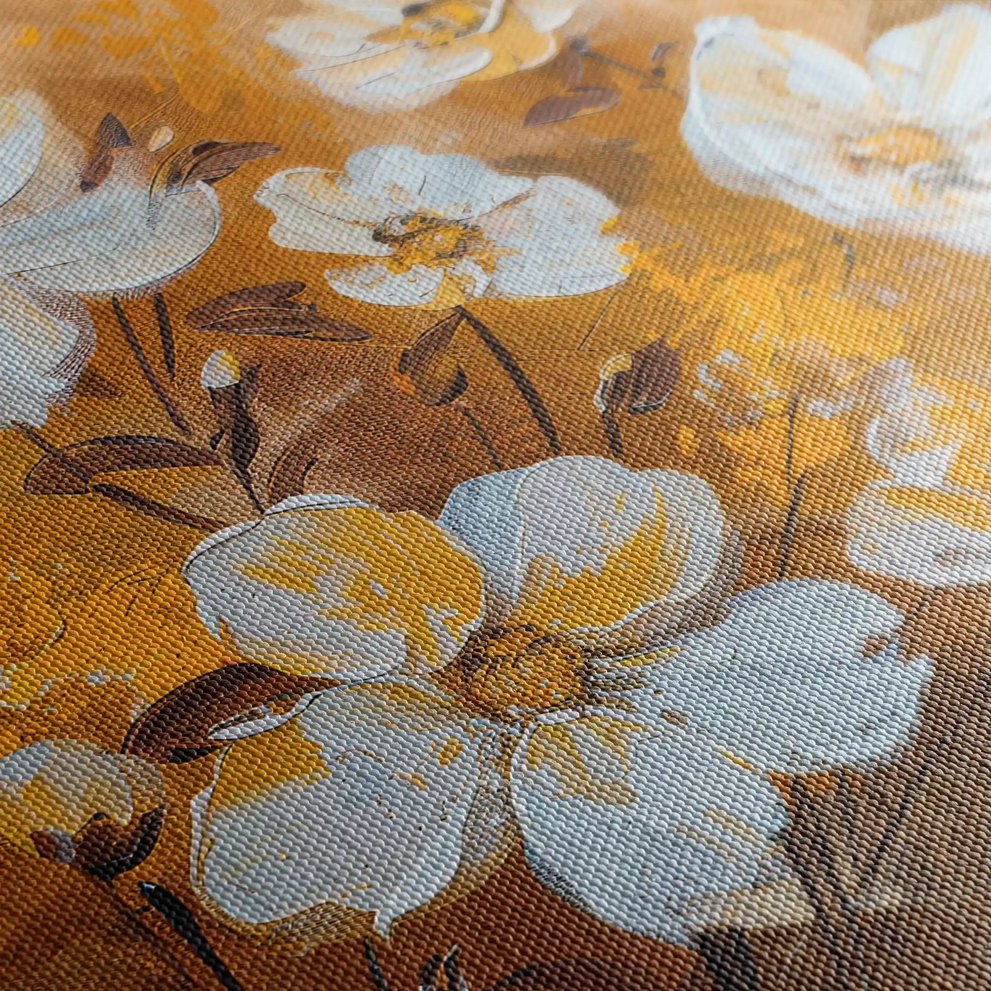 Floral 402 Canvas Art 60 x 40 cm / Black
