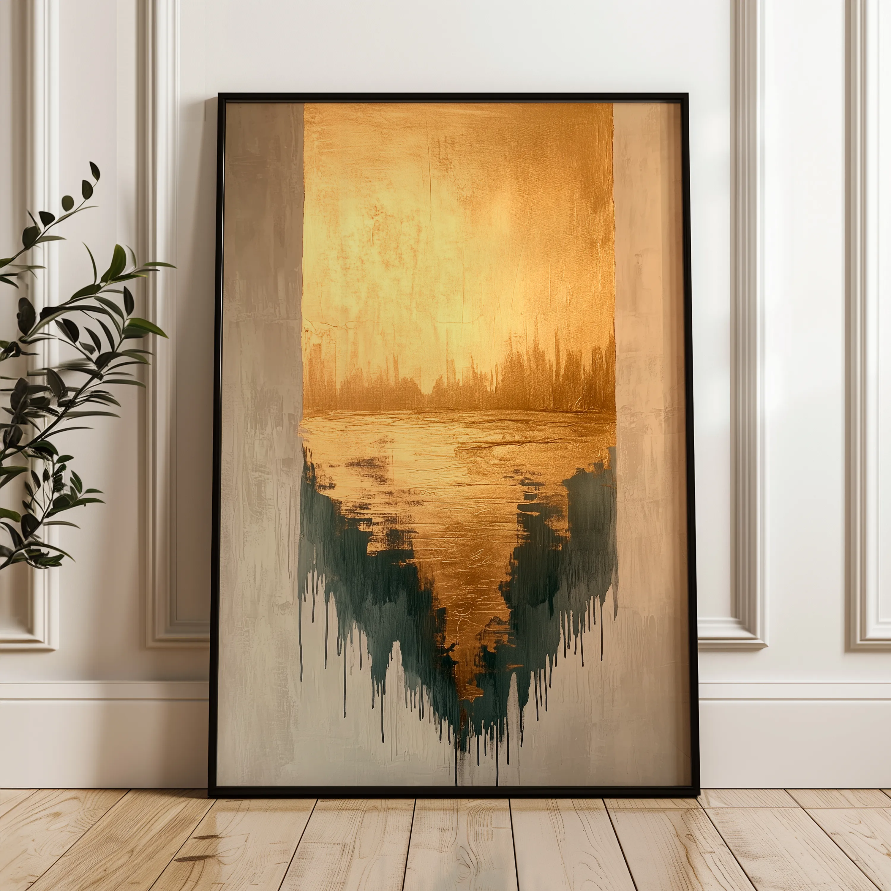 Abstract 403 Canvas Art 18" x 24" / 45 x 60 cm / Black