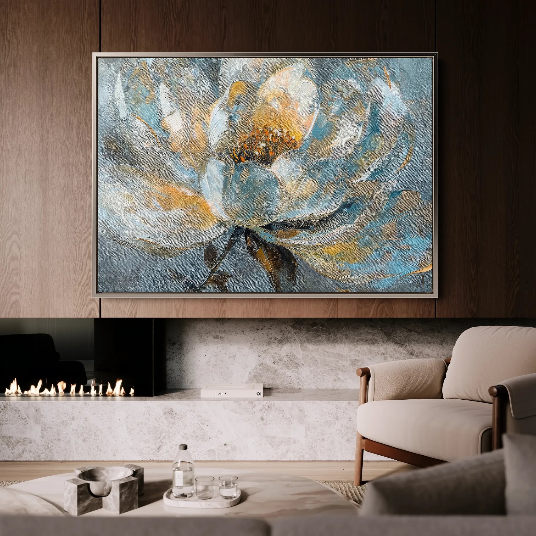 Floral 404 Canvas Art 18" x 24" / 45 x 60 cm / Black