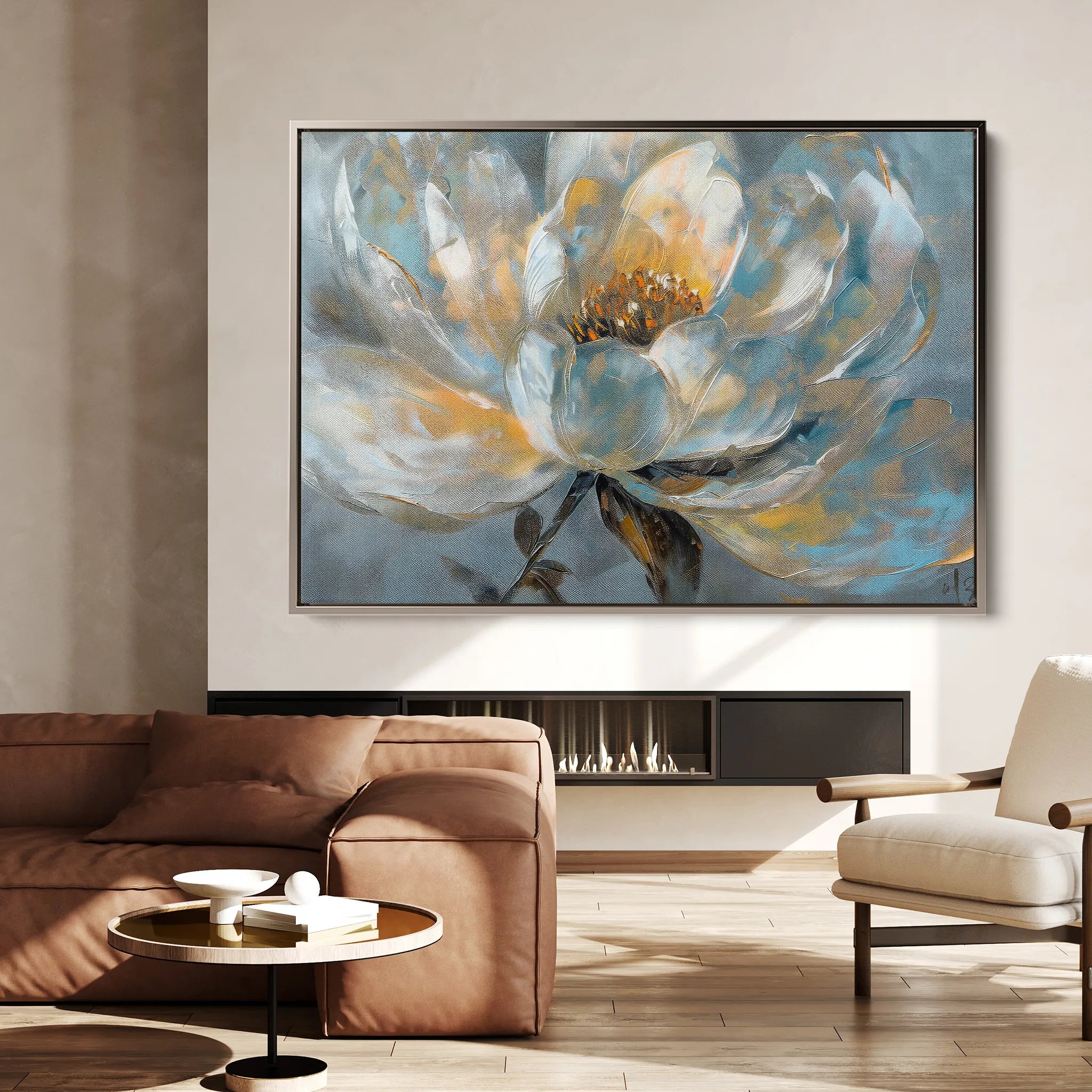 Floral 404 Canvas Art 18" x 24" / 45 x 60 cm / Black
