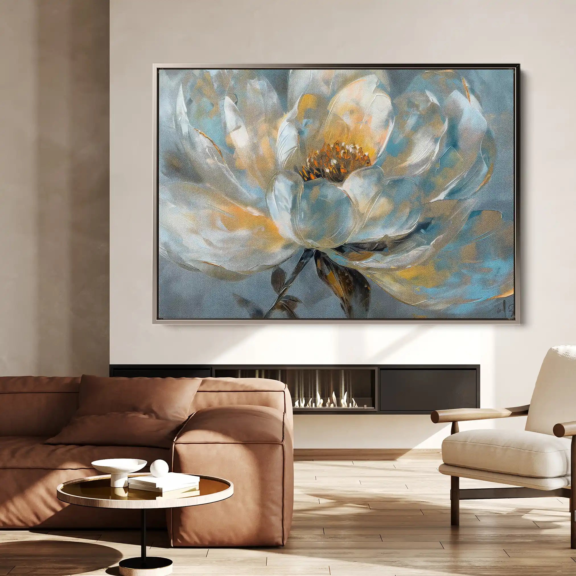 Floral 404 Canvas Art 60 x 40 cm / Black