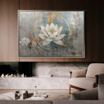 Floral 405 Canvas Art 18" x 24" / 45 x 60 cm / Black