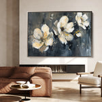 Floral 406 Canvas Art 18" x 24" / 45 x 60 cm / Black