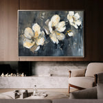 Floral 406 Canvas Art 18" x 24" / 45 x 60 cm / Black