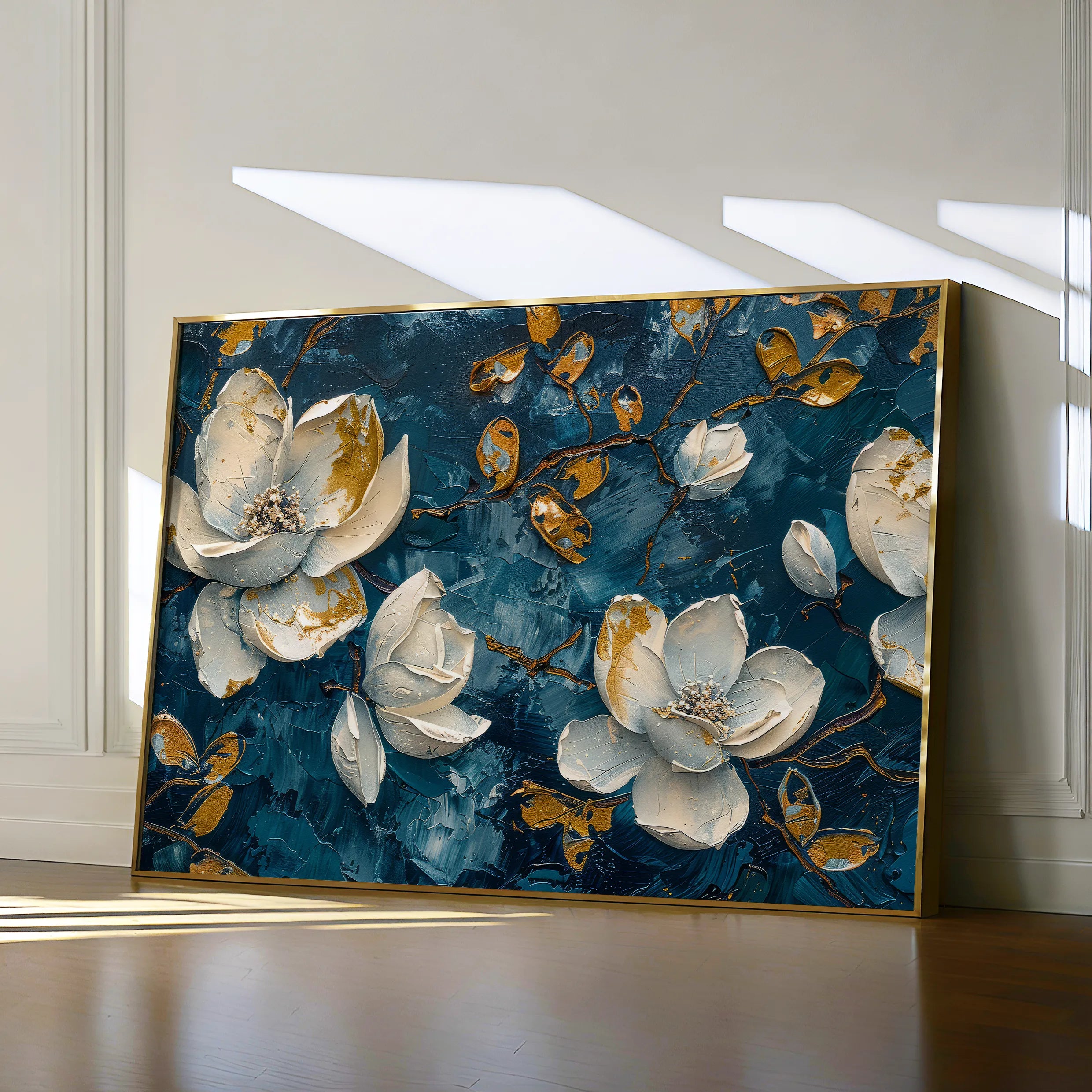 Floral 408 Canvas Art 18" x 24" / 45 x 60 cm / Black