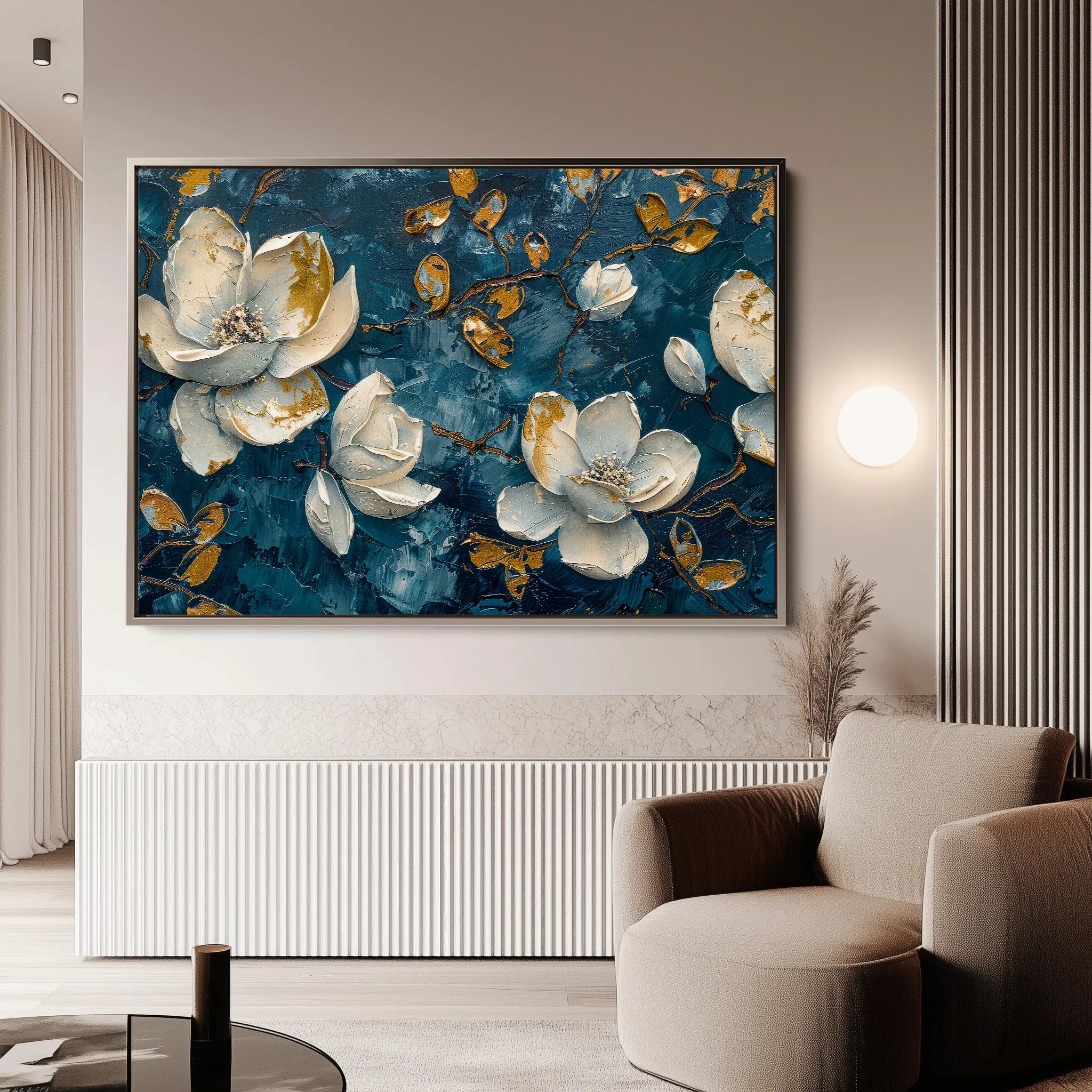 Floral 408 Canvas Art 18" x 24" / 45 x 60 cm / Black
