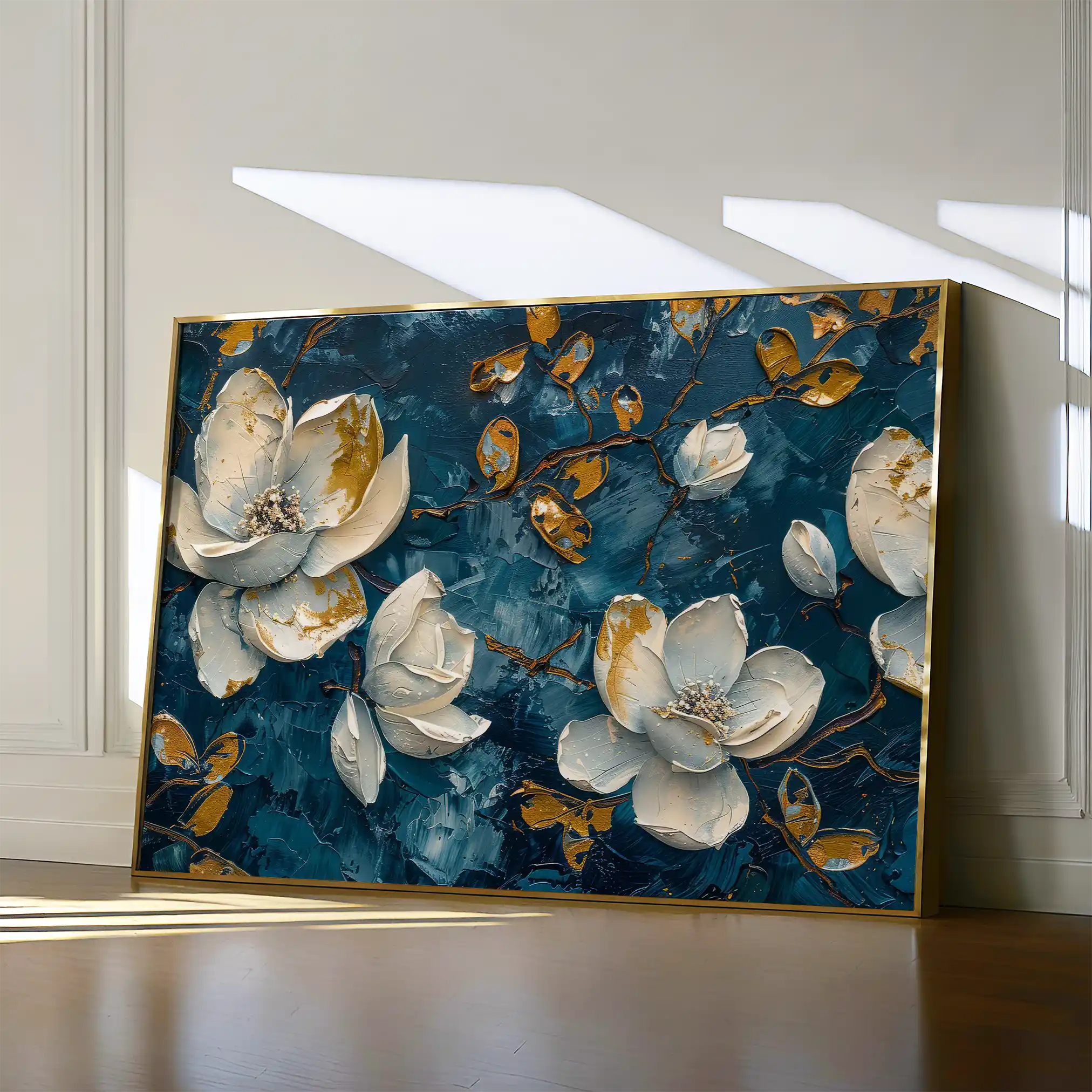 Floral 408 Canvas Art 60 x 40 cm / Black
