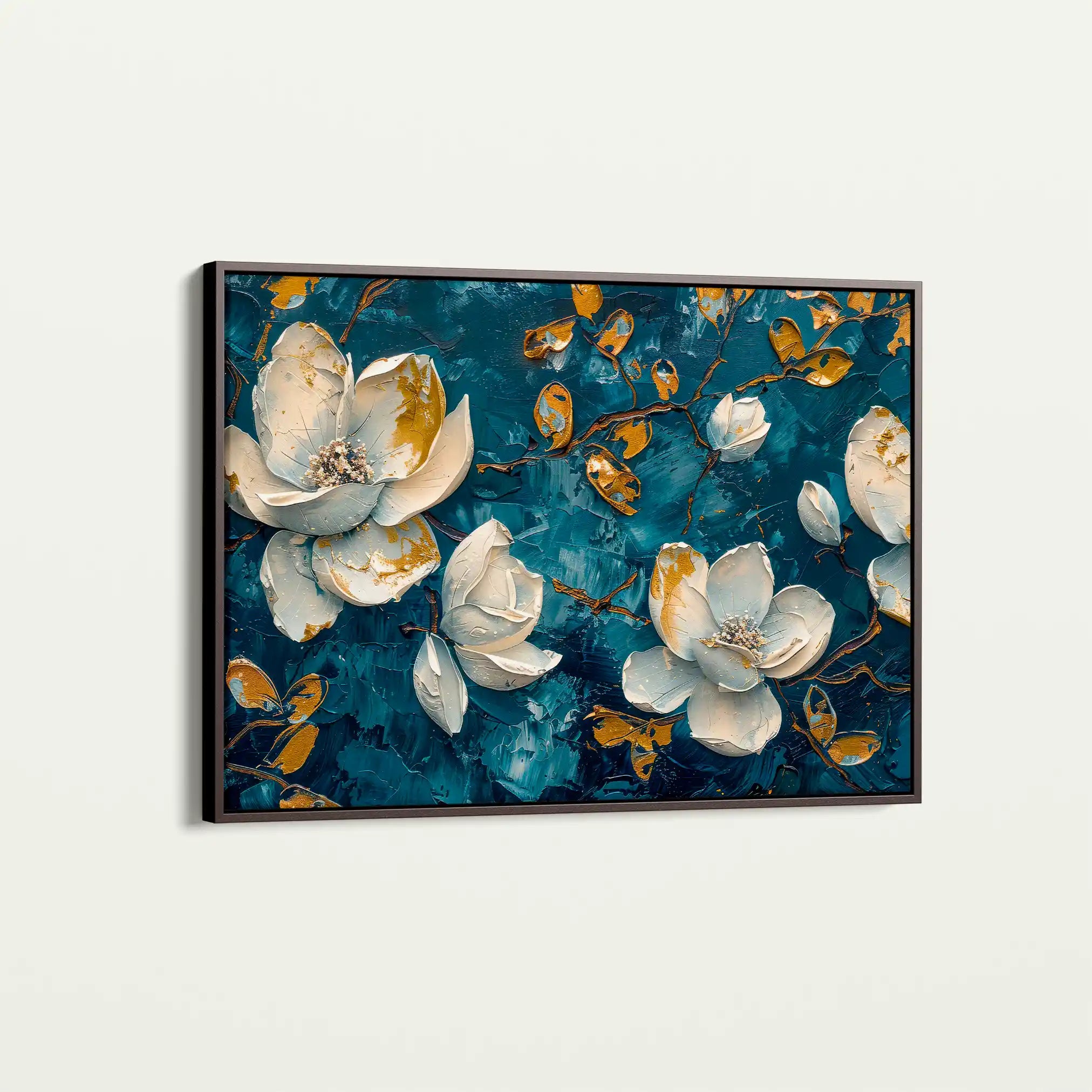 Floral 408 Canvas Art 60 x 40 cm / Black