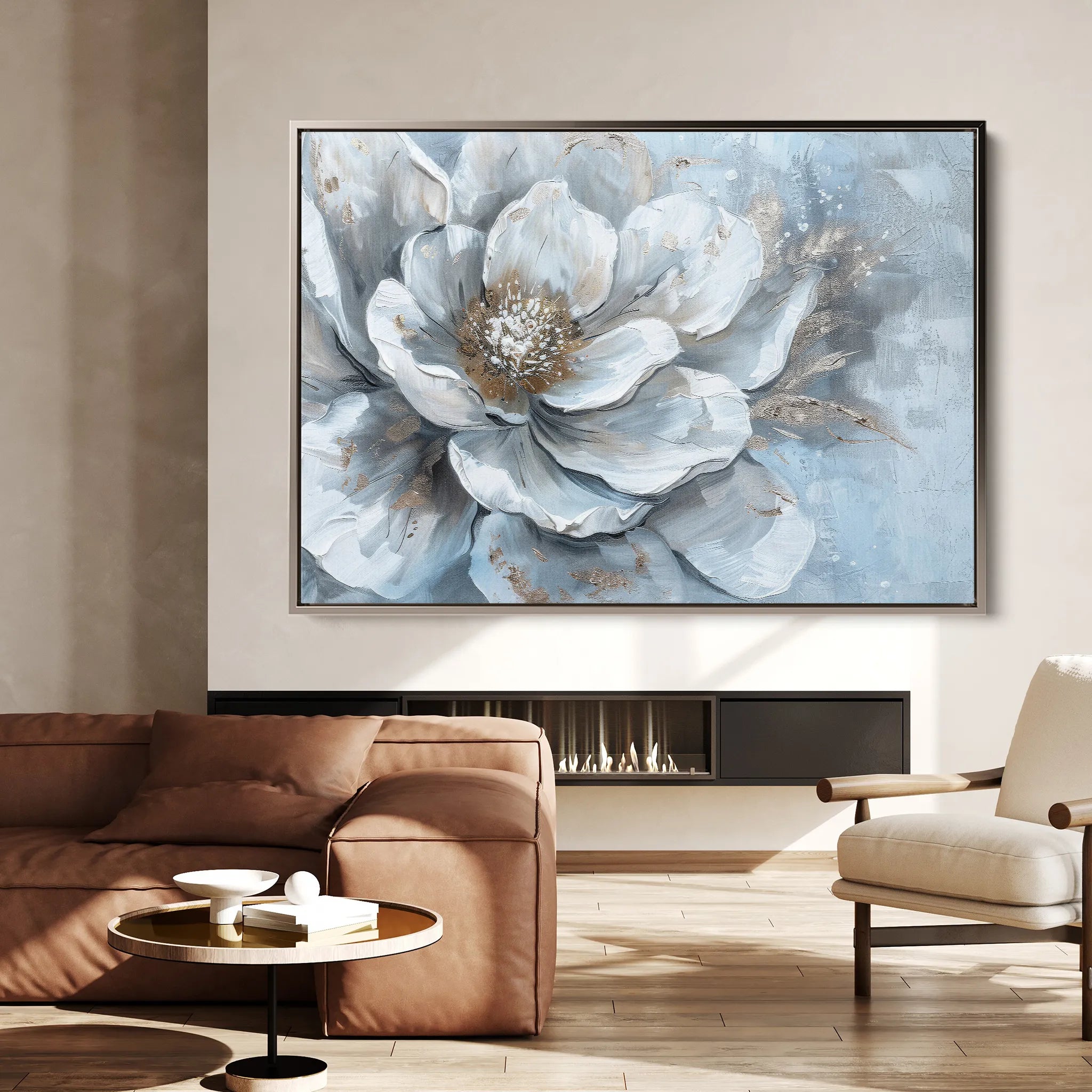 Floral 409 Canvas Art 18" x 24" / 45 x 60 cm / Black