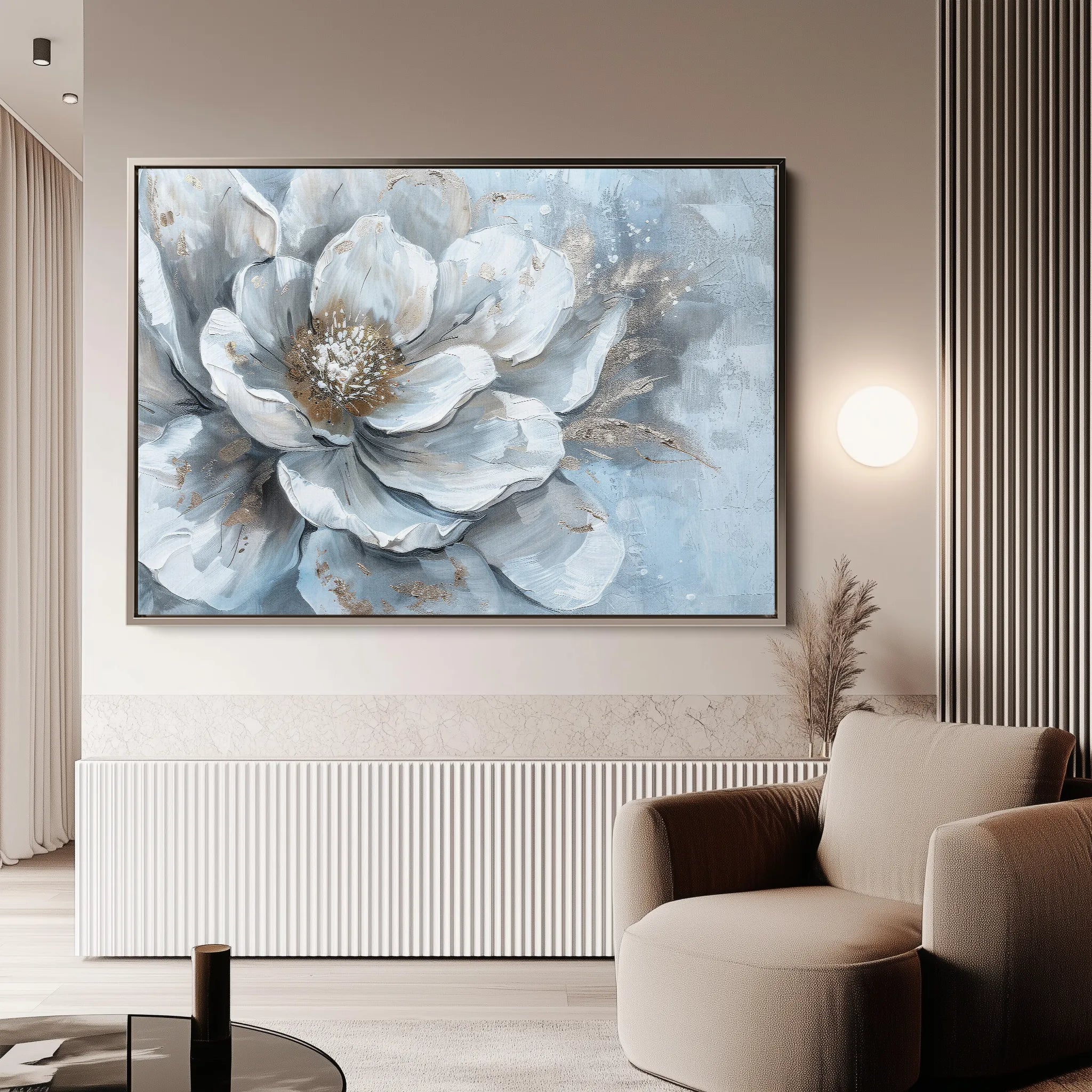 Floral 409 Canvas Art 18" x 24" / 45 x 60 cm / Black