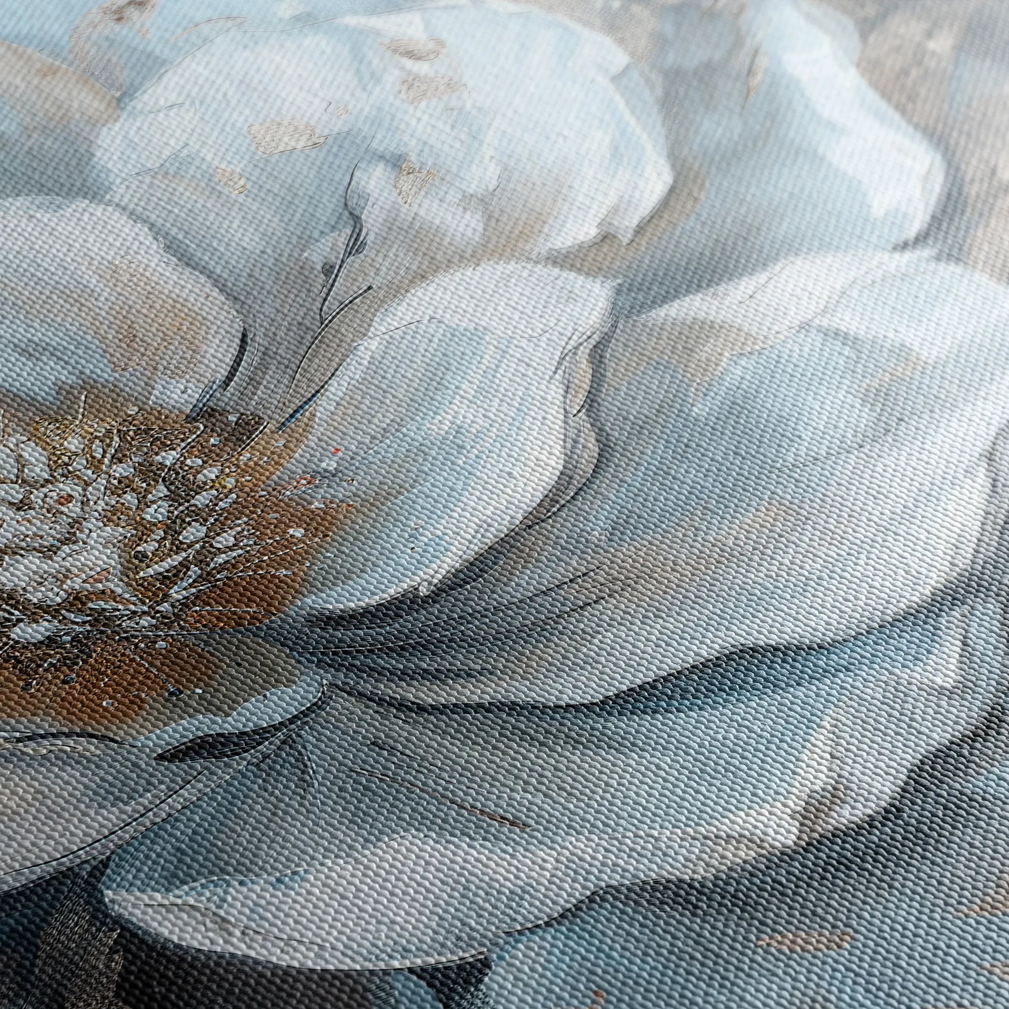 Floral 409 Canvas Art 18" x 24" / 45 x 60 cm / Black