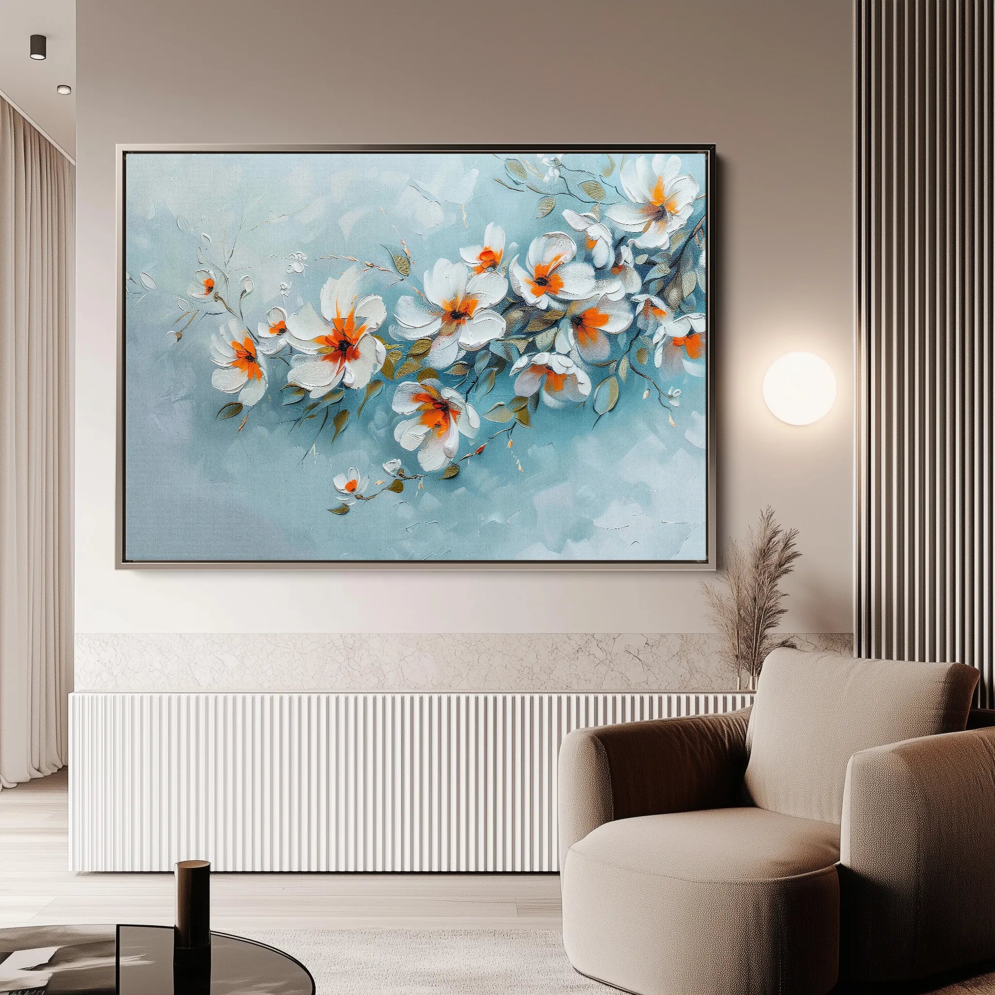 Floral 410 Canvas Art 18" x 24" / 45 x 60 cm / Black