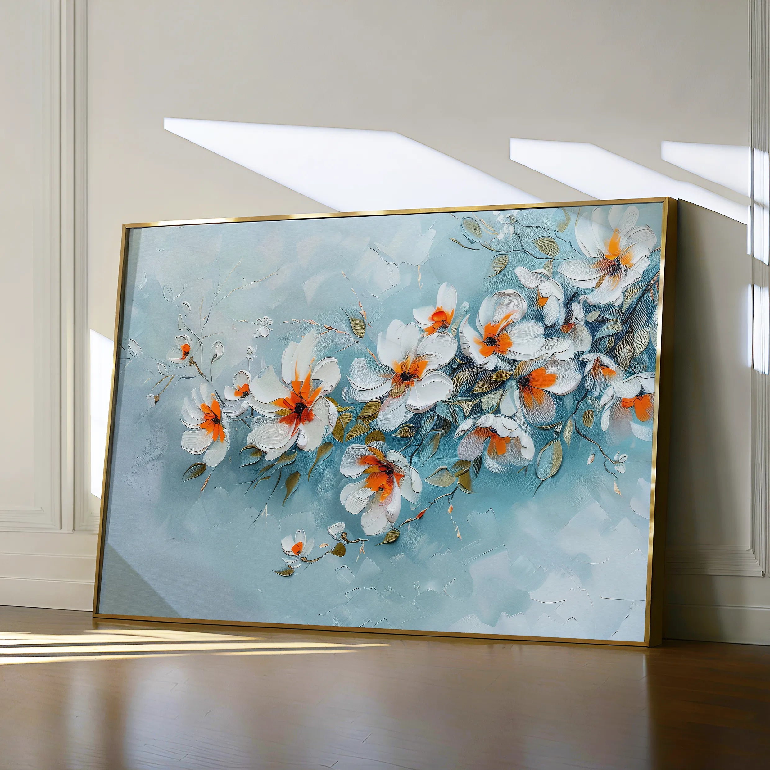 Floral 410 Canvas Art 18" x 24" / 45 x 60 cm / Black
