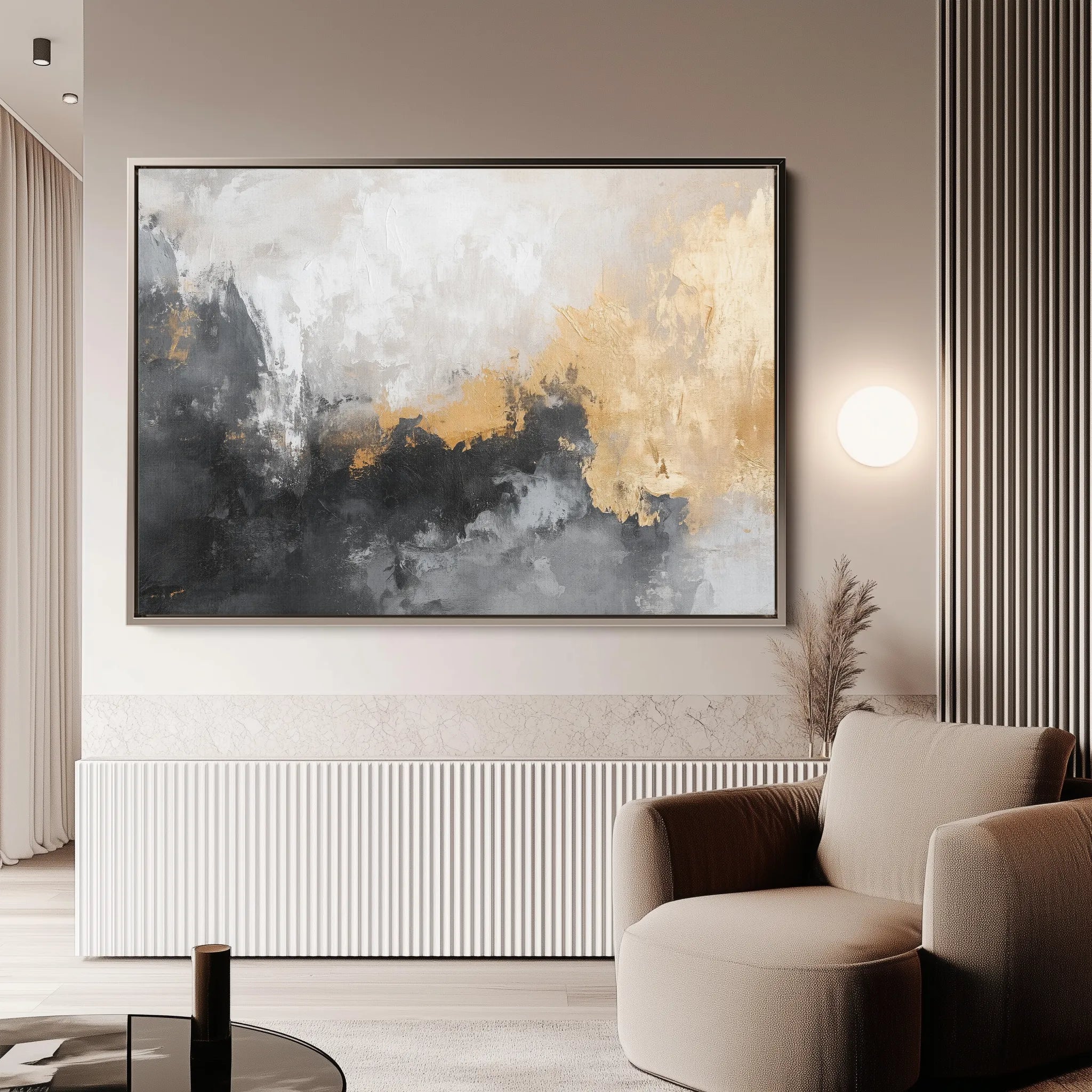 Abstract 411 Canvas Art 18" x 24" / 45 x 60 cm / Black