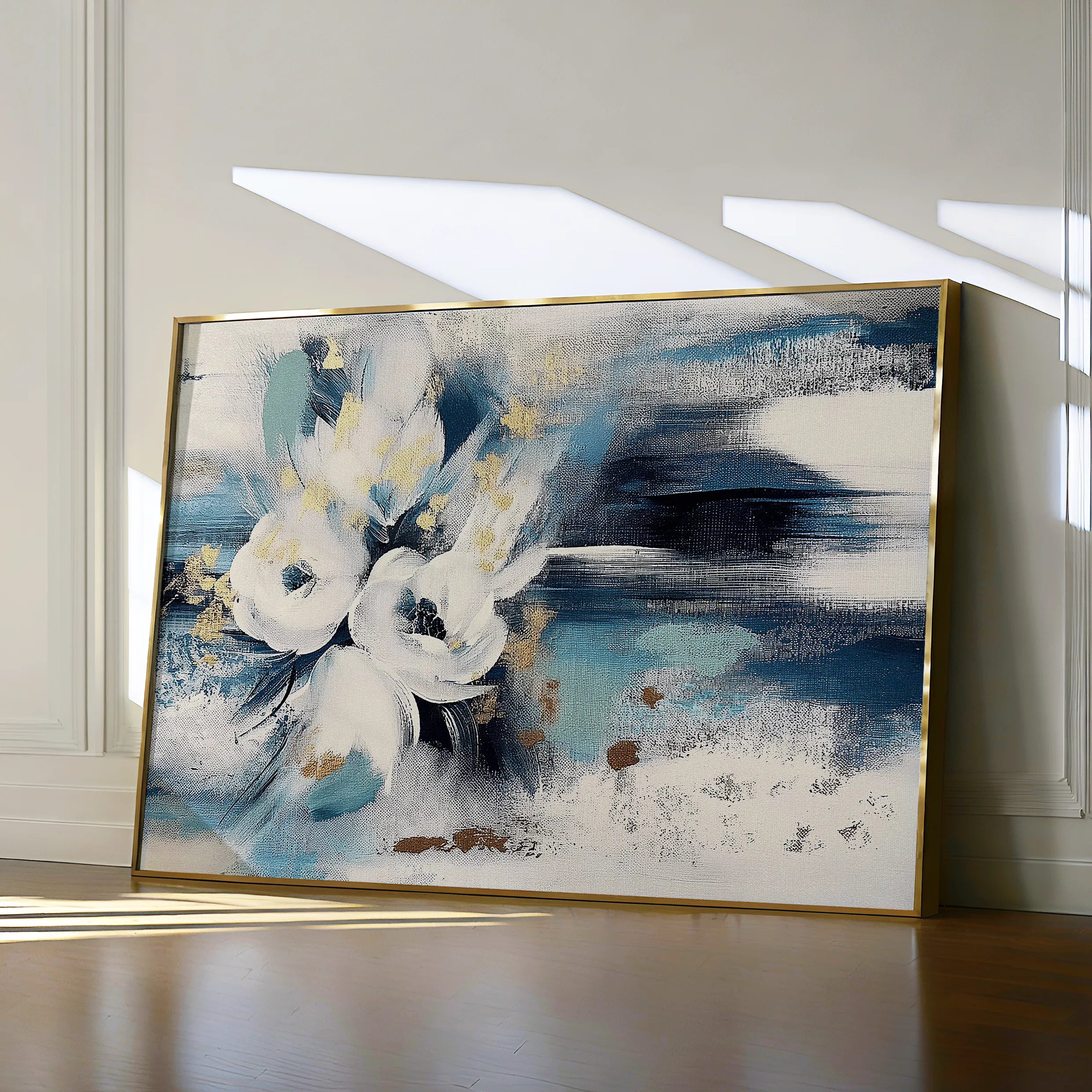 Floral 411 Canvas Art 18" x 24" / 45 x 60 cm / Black