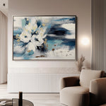 Floral 411 Canvas Art 18" x 24" / 45 x 60 cm / Black